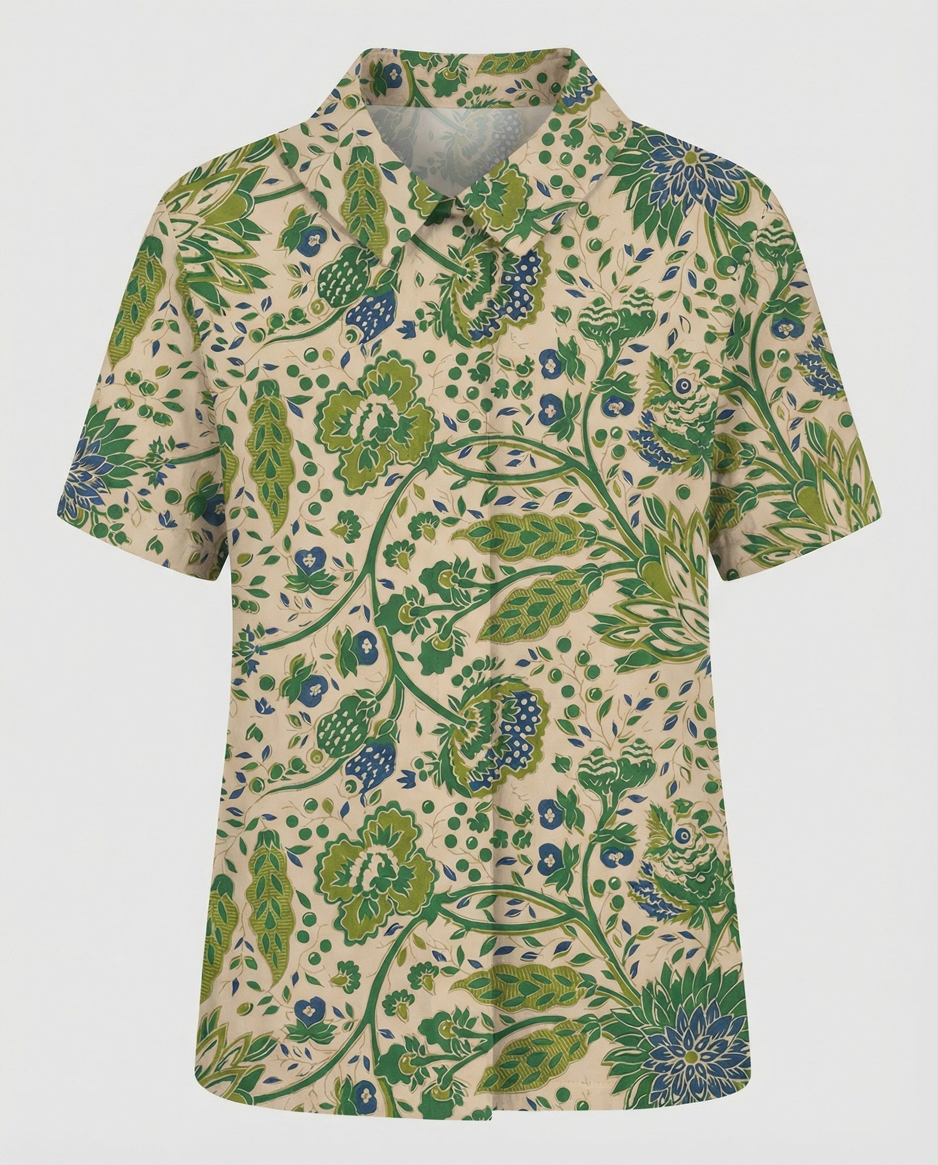 Ladies Blouse Linen Peter Pan Collar