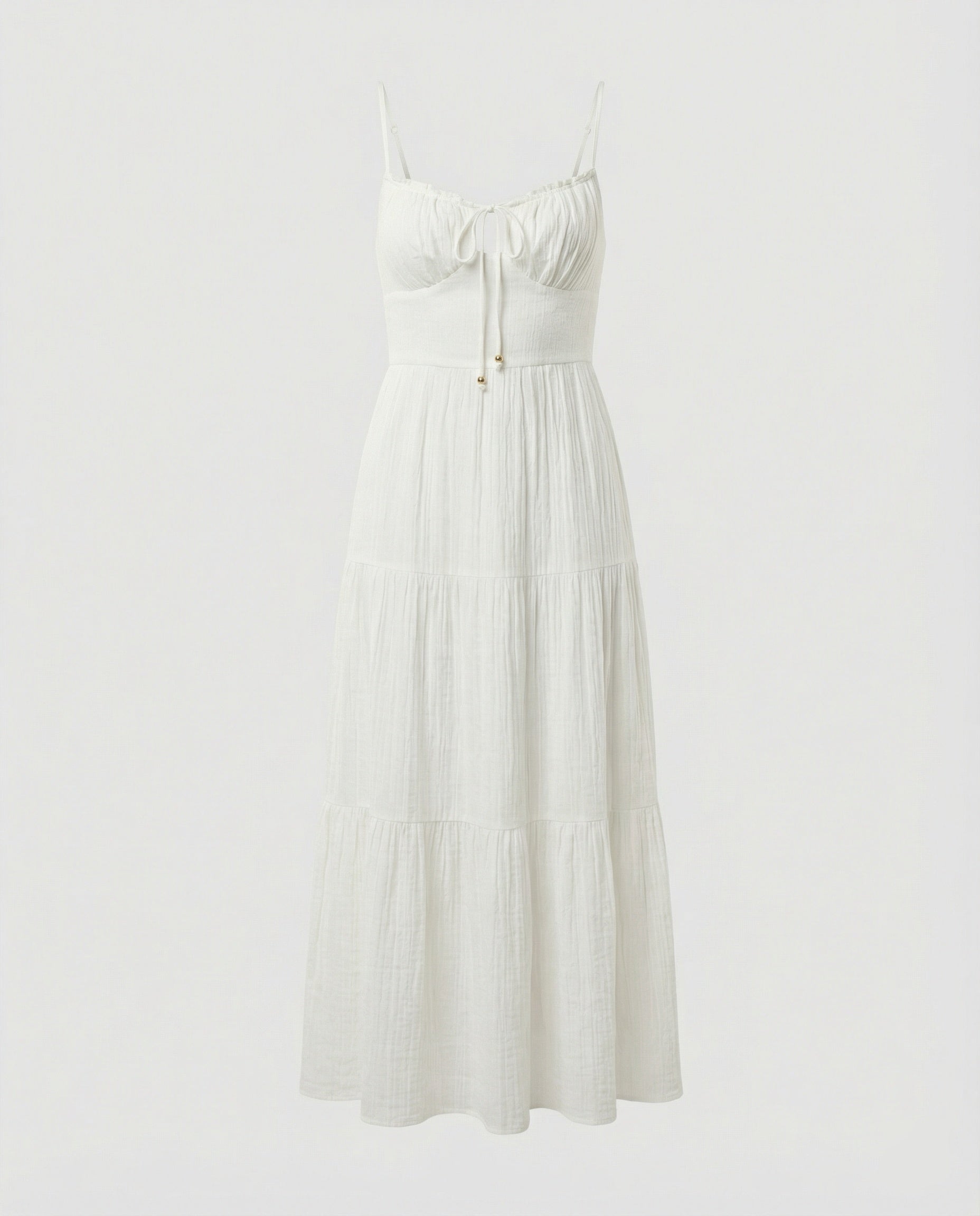 Women's maxi dress with adjustable ruffles