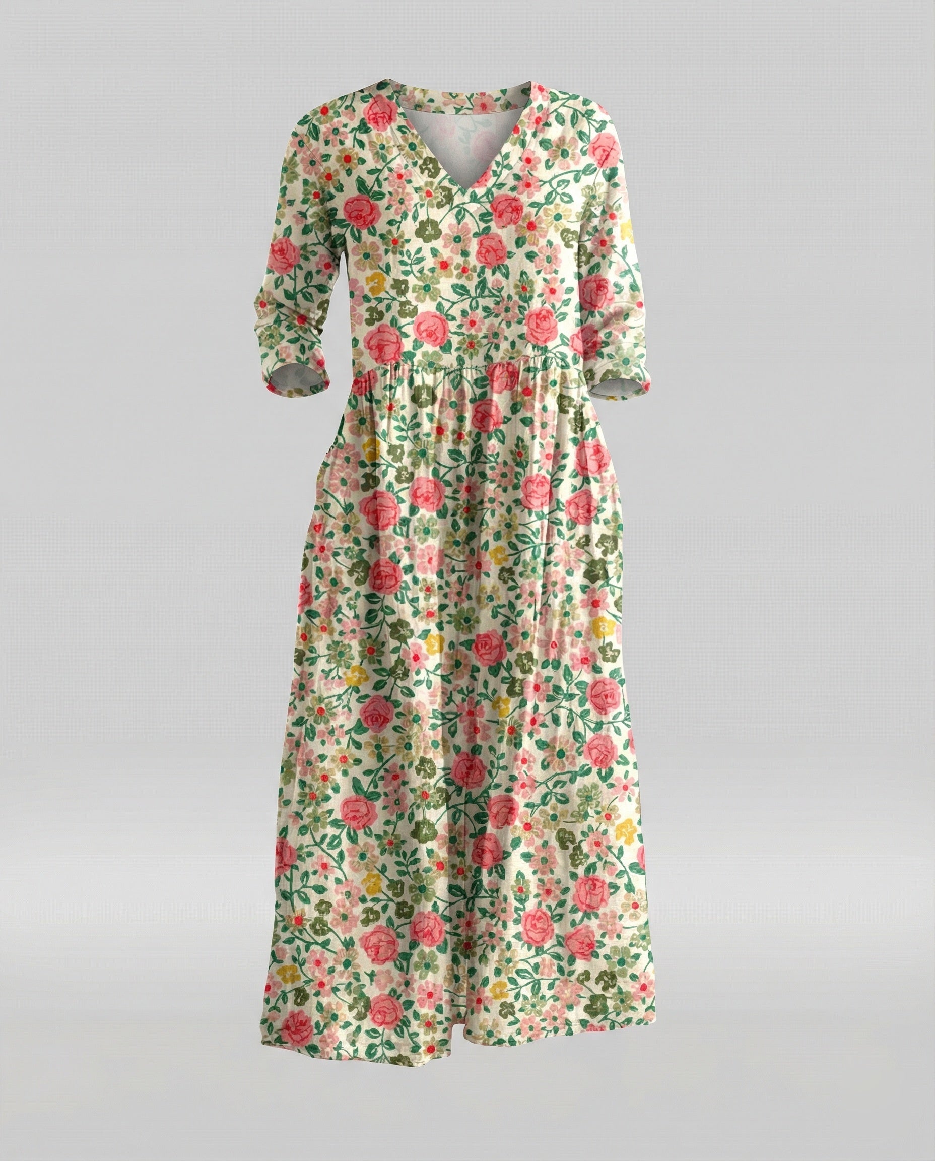 Women's Boho Maxi Dress Summer Linen Look