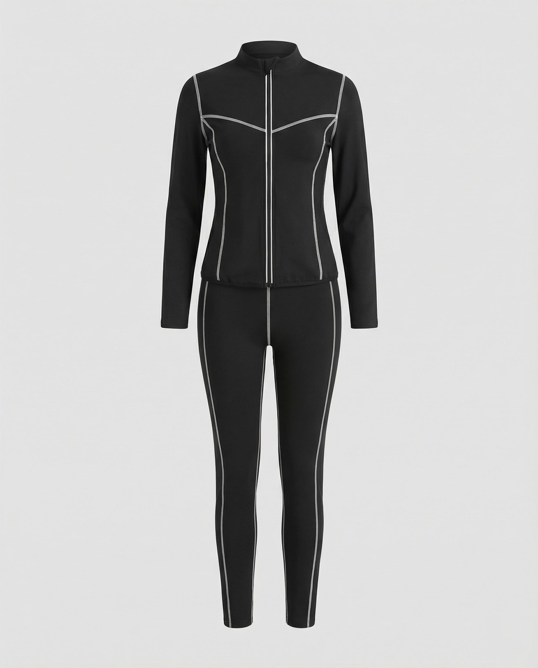 Ladies Sports Set Stretch with Zip Jacket and Leggings