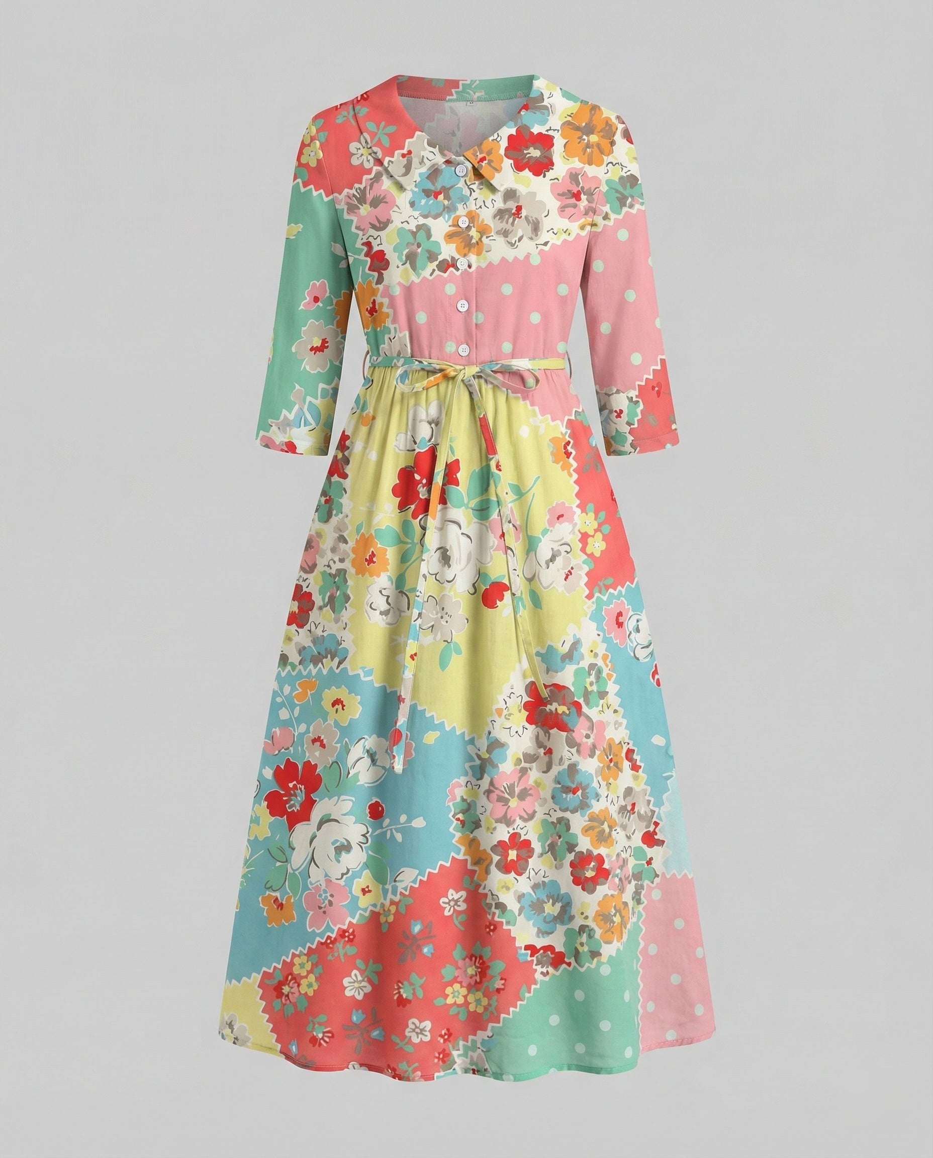 Ladies' Maxi Dress Shirt Dress Daisy