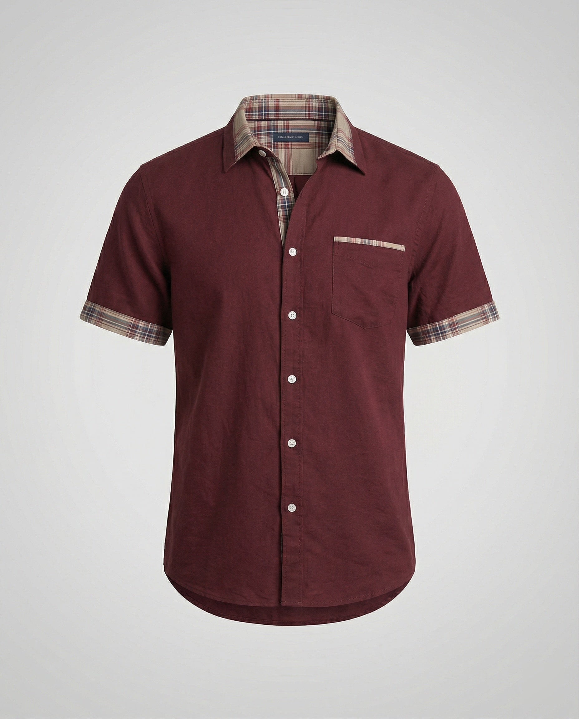 Men's Short Sleeve Shirt Checked Casual