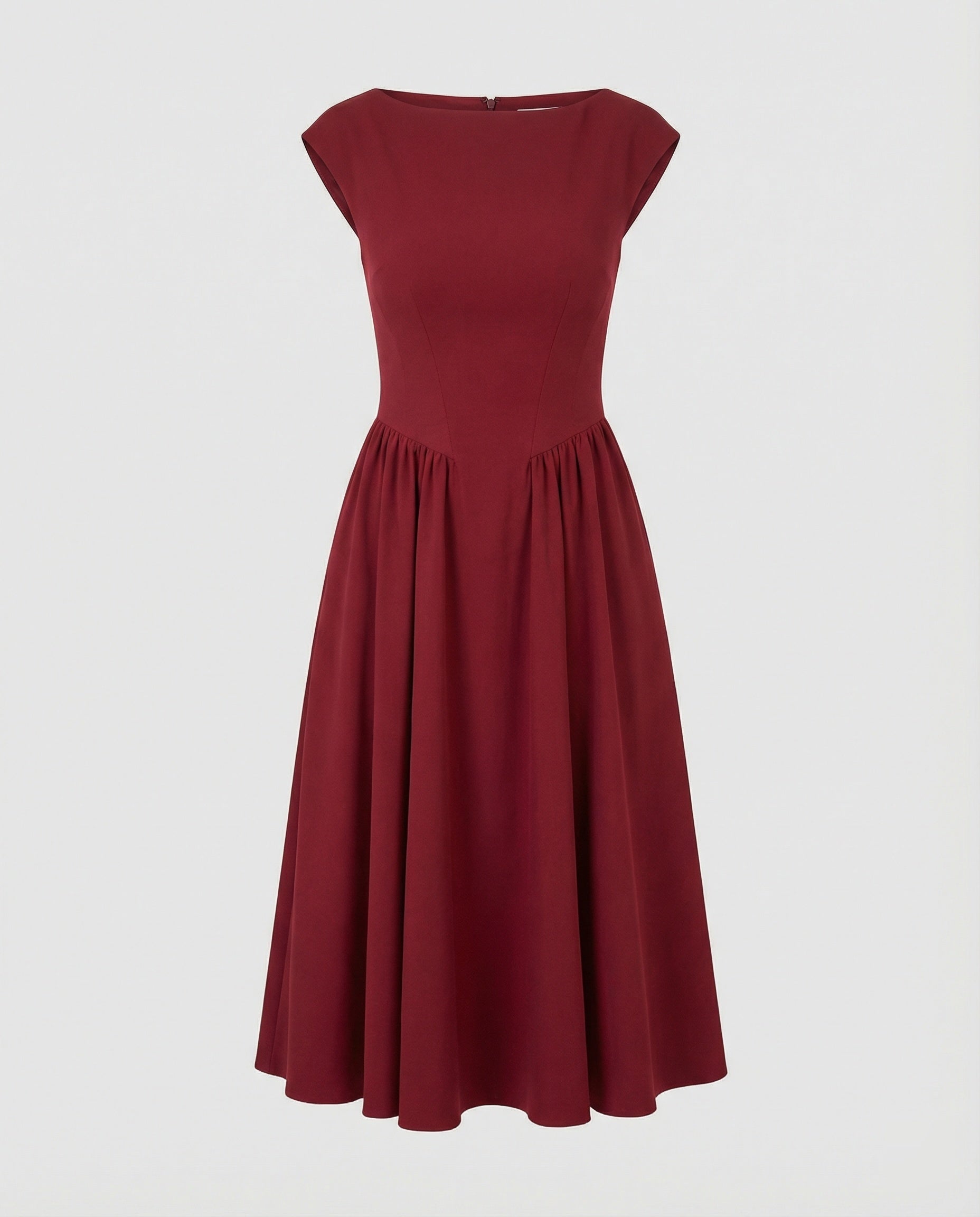 Women's Midi Dress with Flared Skirt