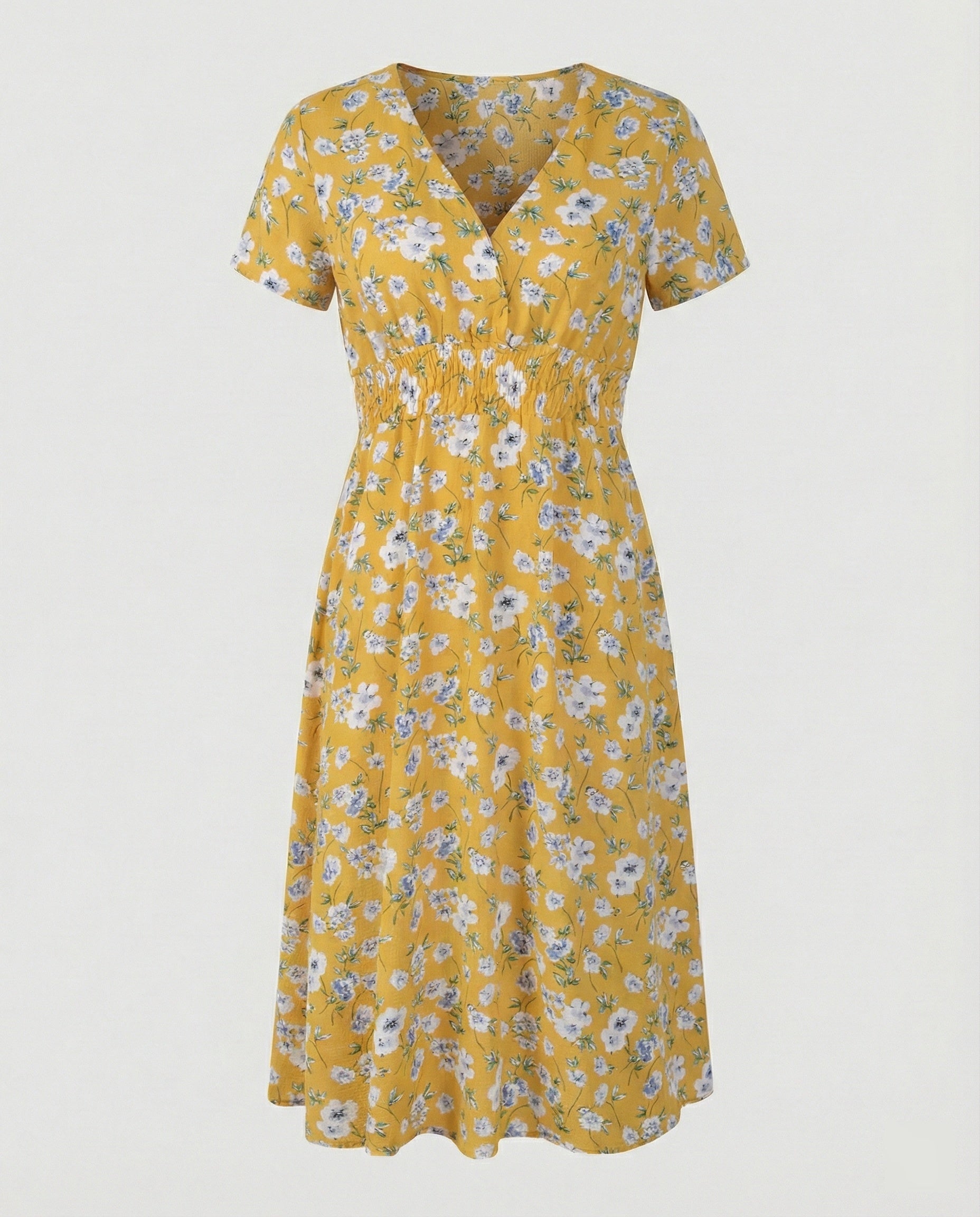 Women’s midi dress smocked waist