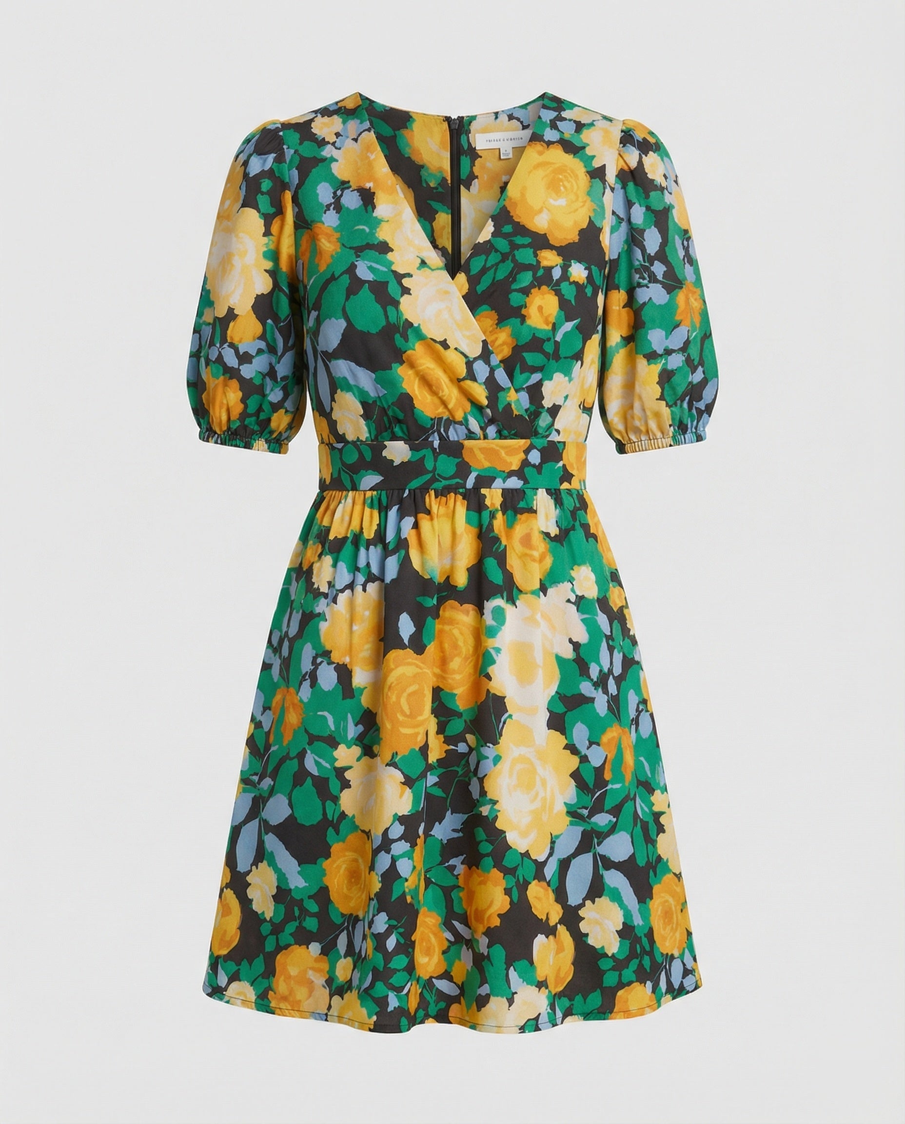 Ladies Mini Dress Floral Wrap Look