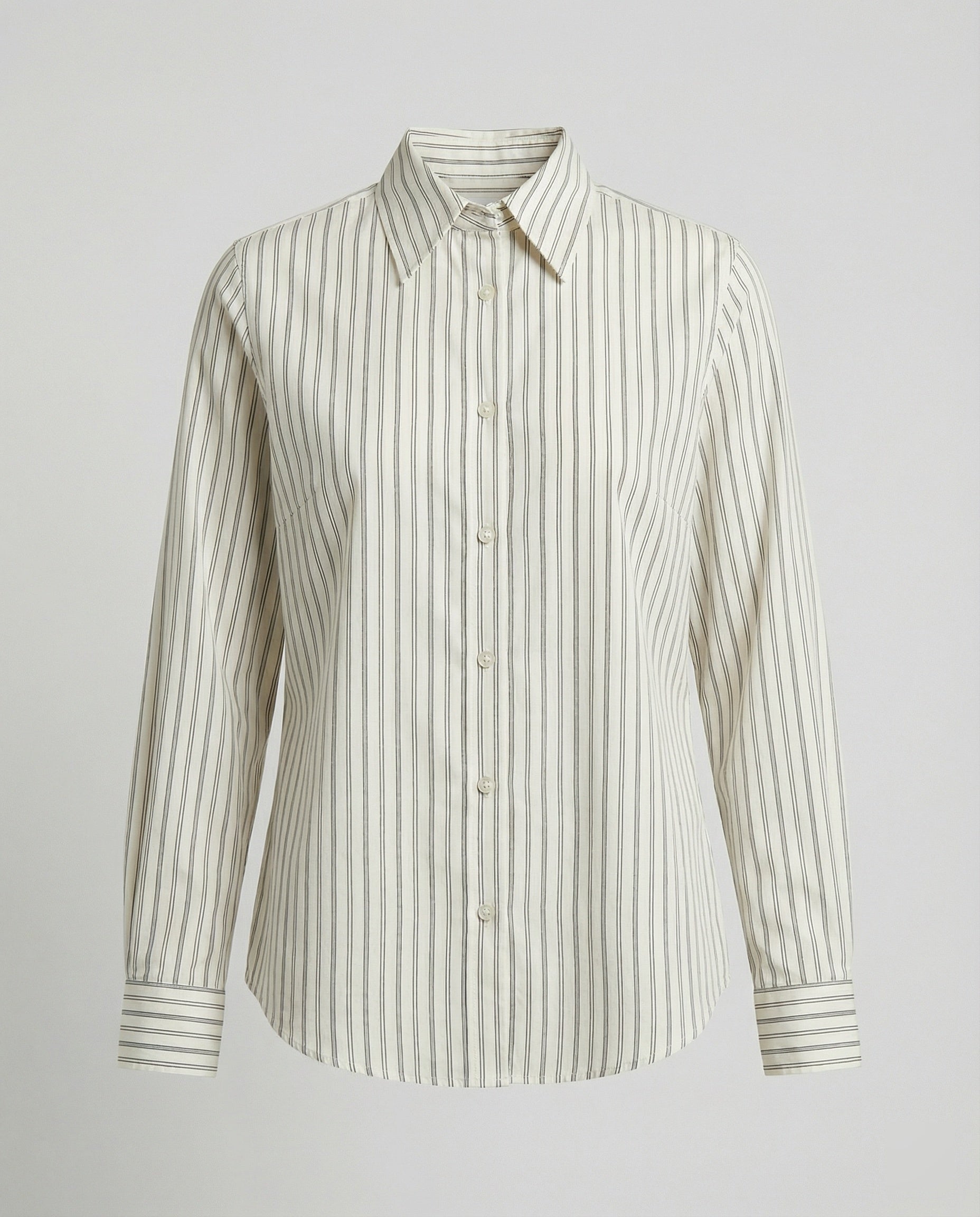Women's blouse with fine stripes and buttons