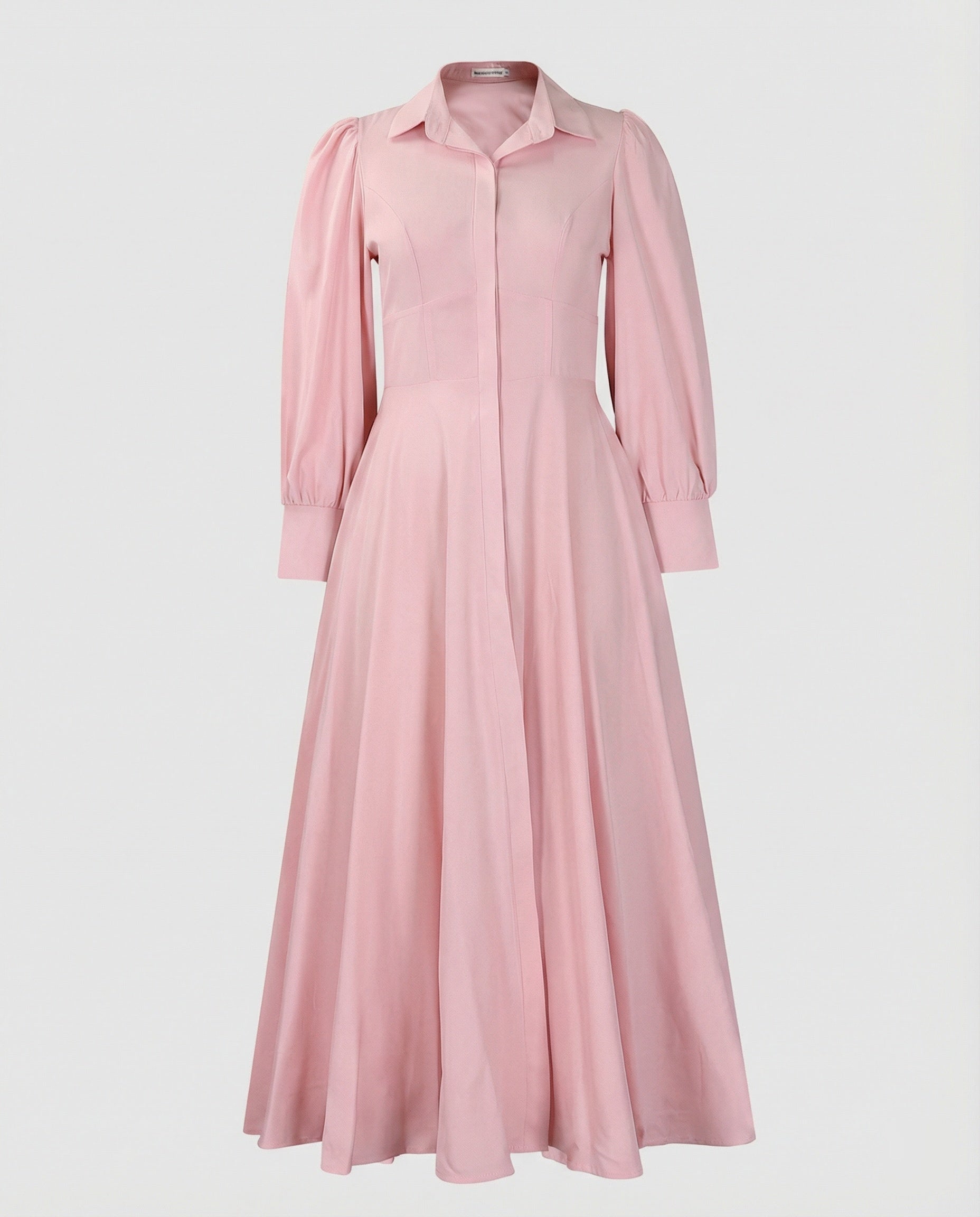 Women's Shirt Dress Maxi with Balloon Sleeves
