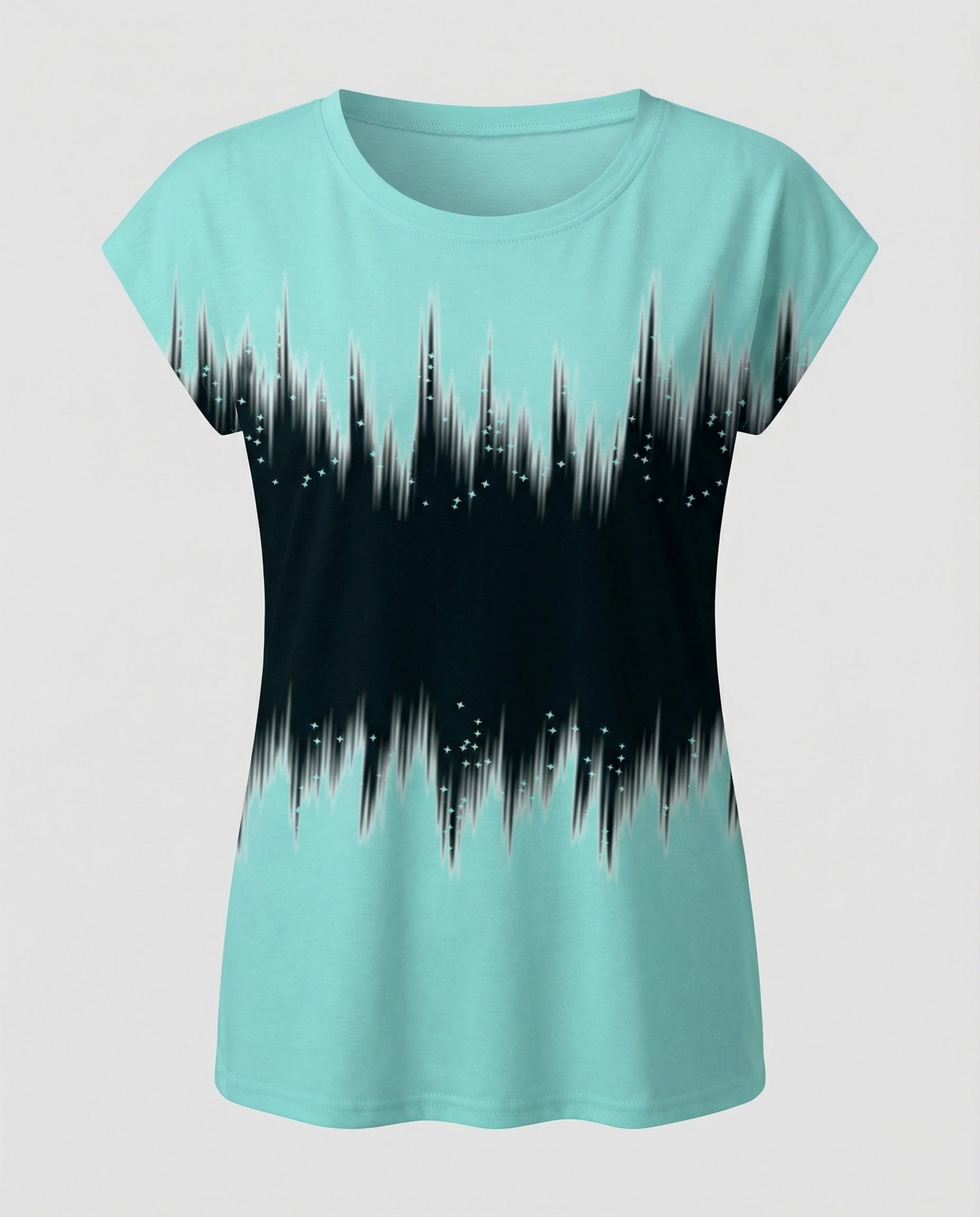 Watercolor Summer Blouse Women Asymmetric