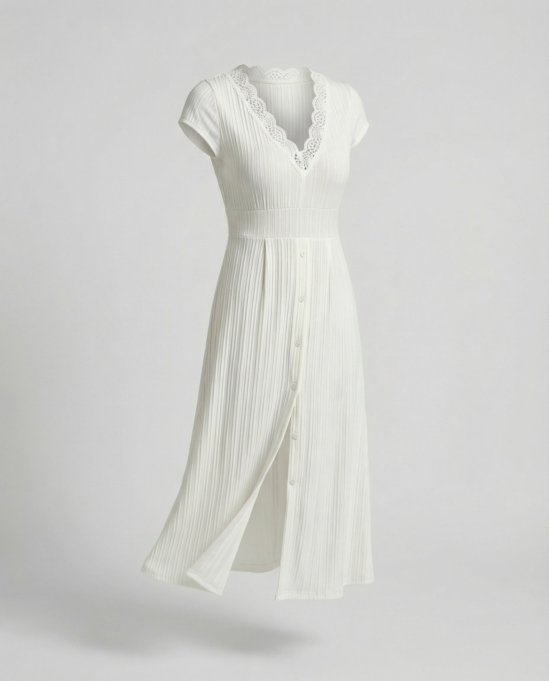 Ladies Midi Dress Elegant Pleats