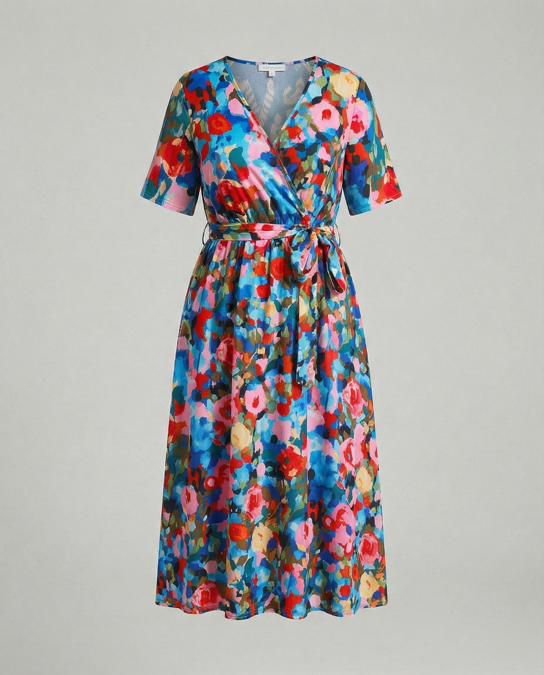 Women Midi Dress Wrap Dress A-Line with Belt