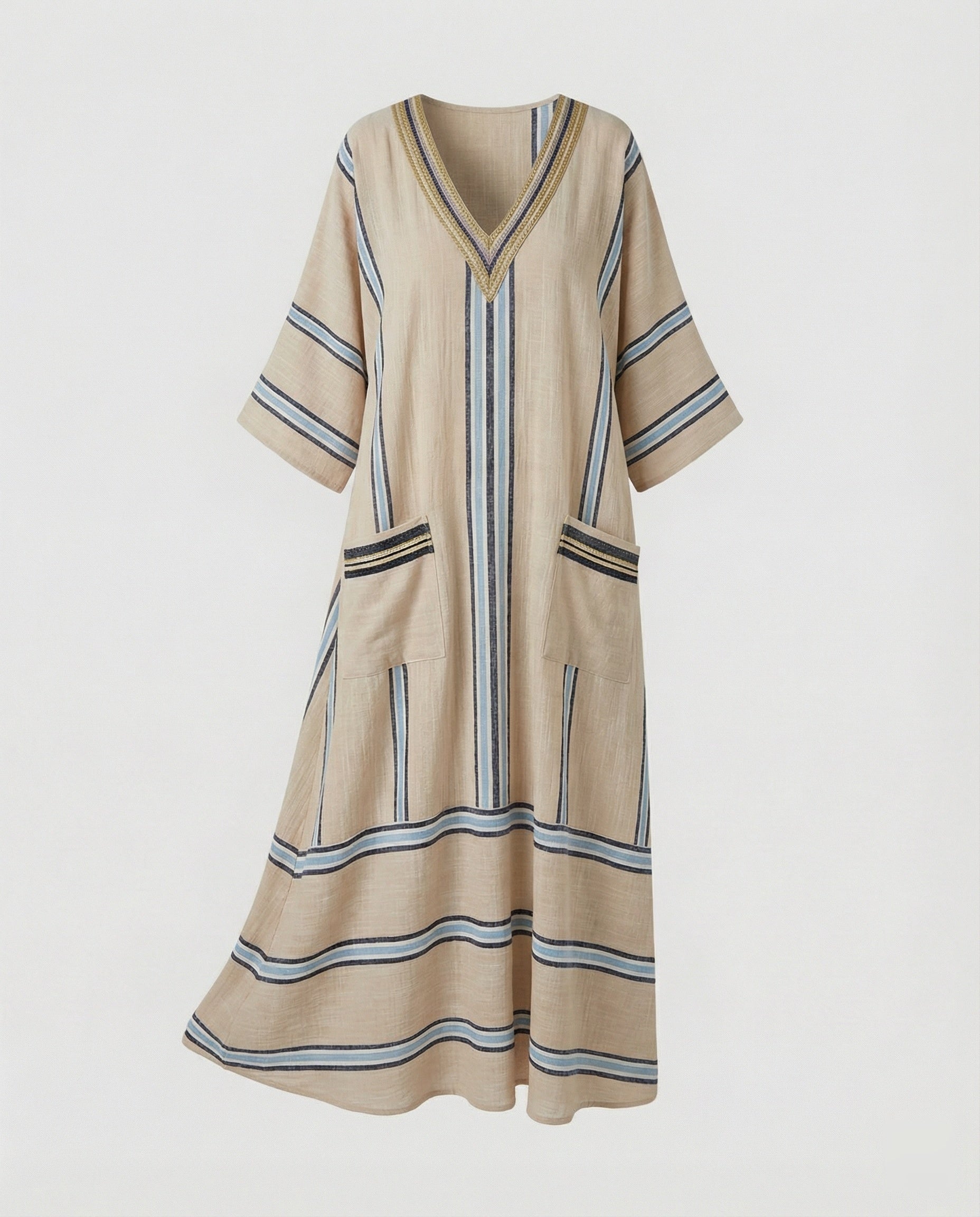 Linen Kaftan Maxi Dress Women
