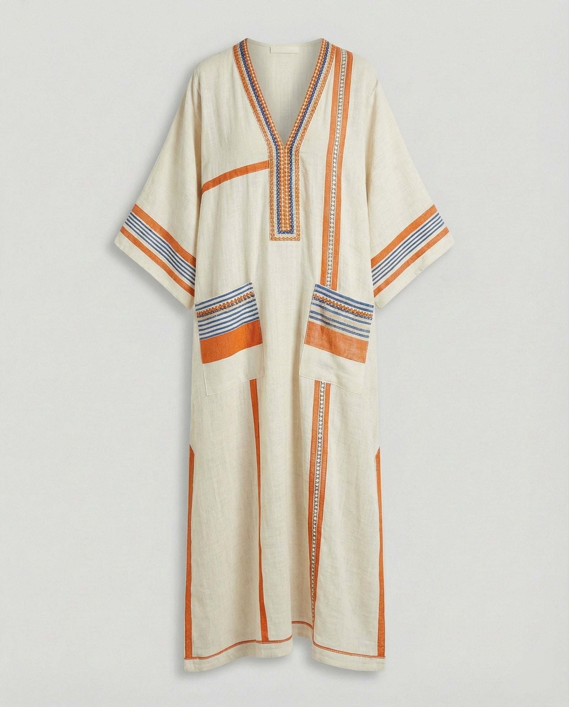 Linen Kaftan Maxi Dress Women