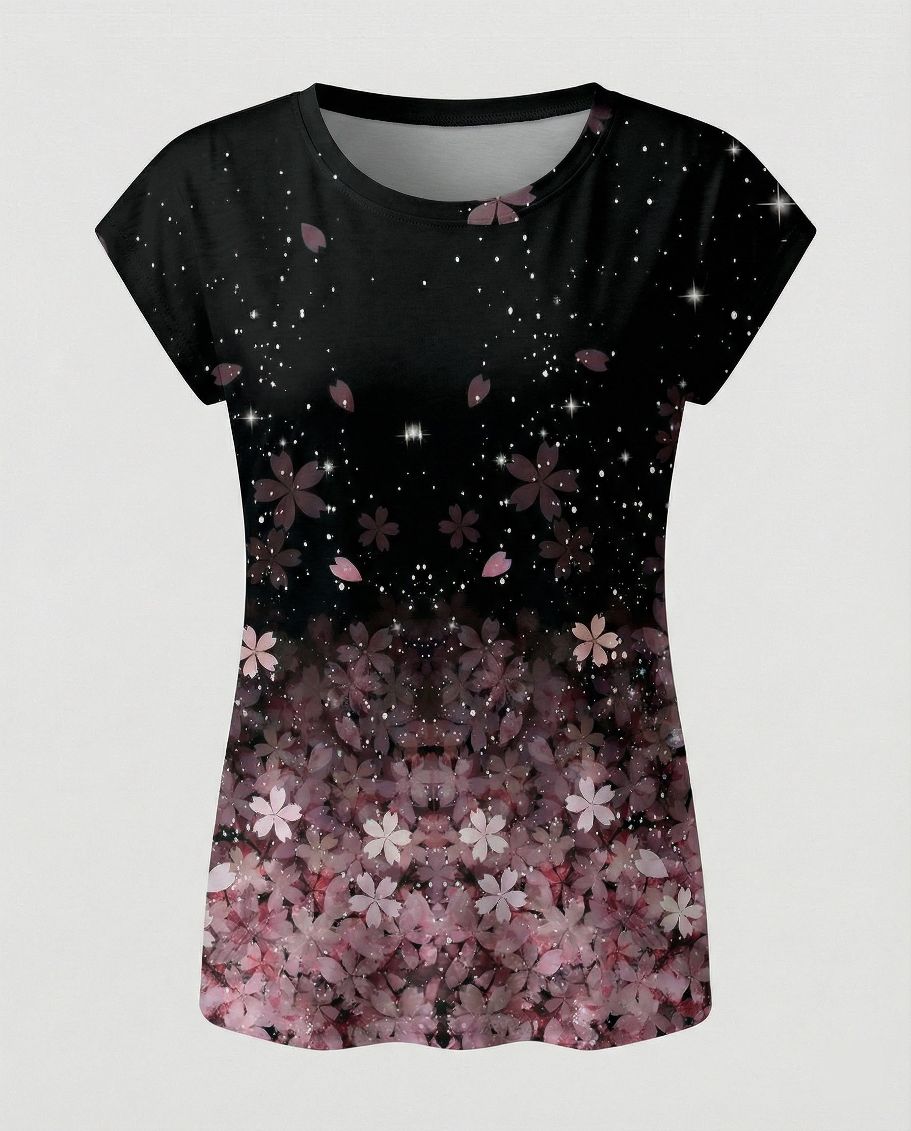 Watercolor Summer Blouse Women Asymmetric