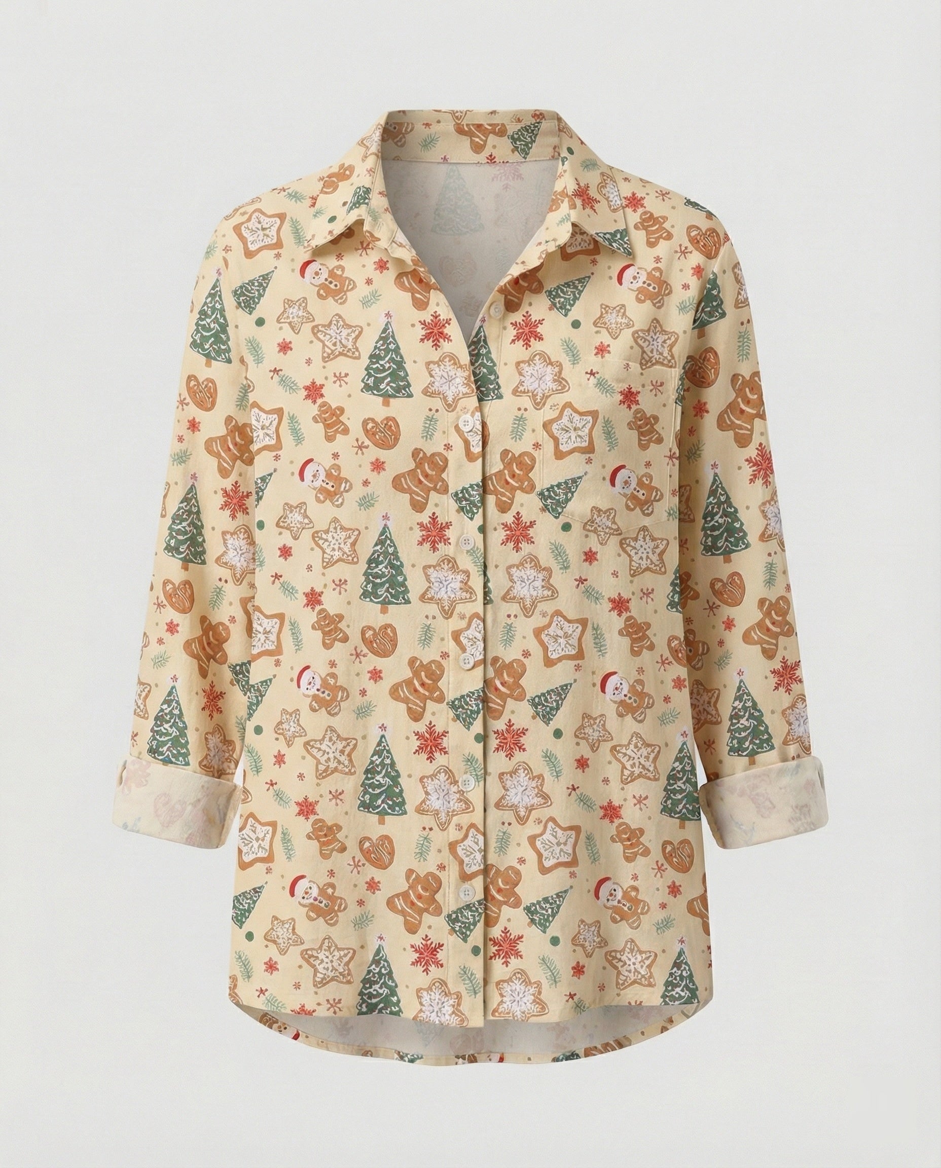Long Sleeve Shirt Blouse Patchwork Ladies