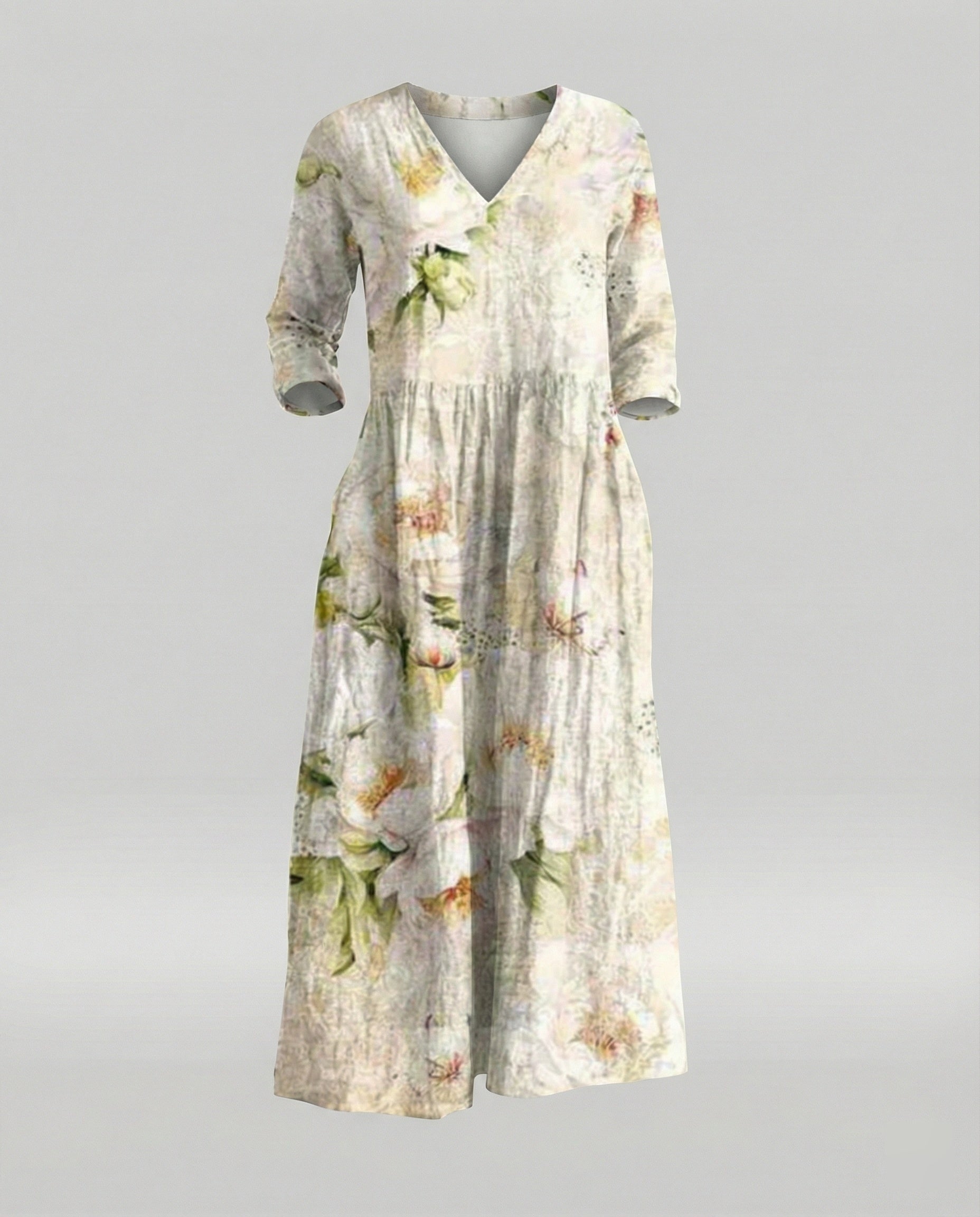 Women's Boho Maxi Dress Summer Linen Look