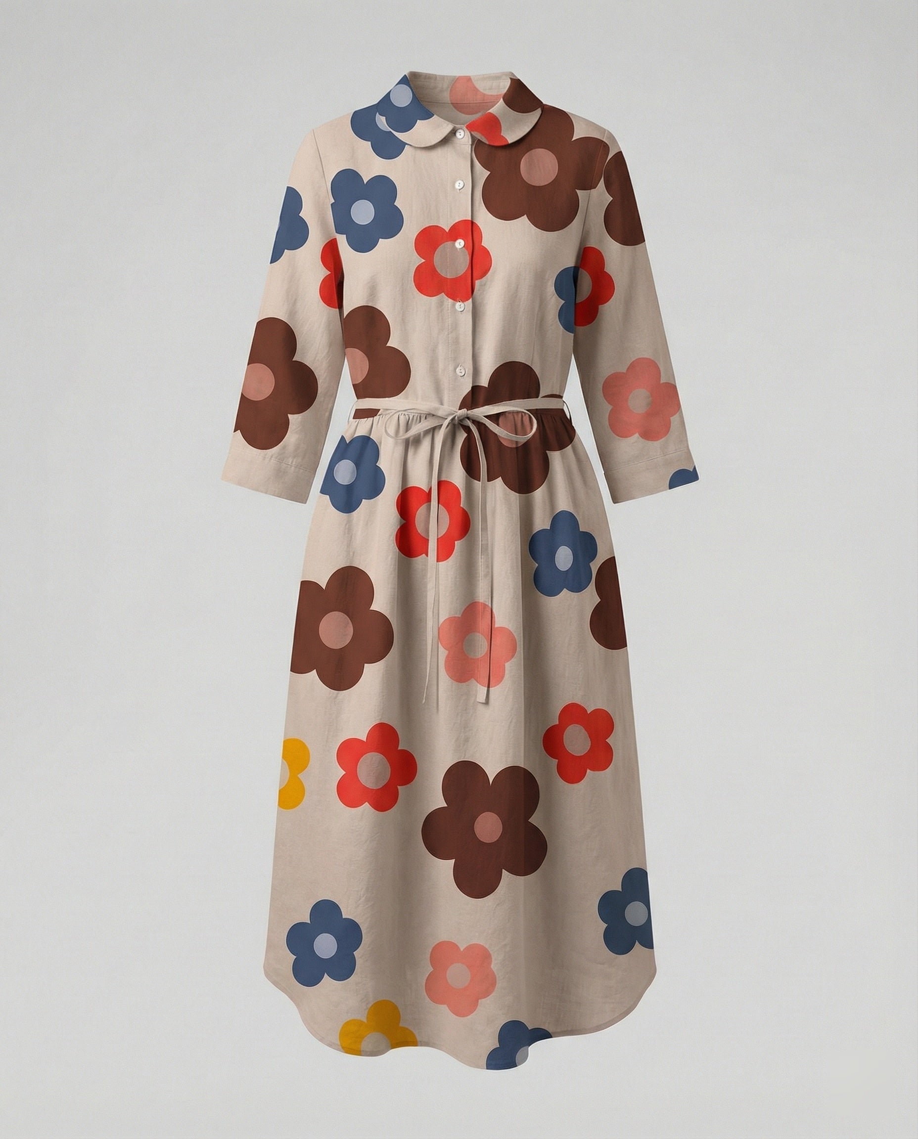Ladies' Maxi Dress Shirt Dress Daisy