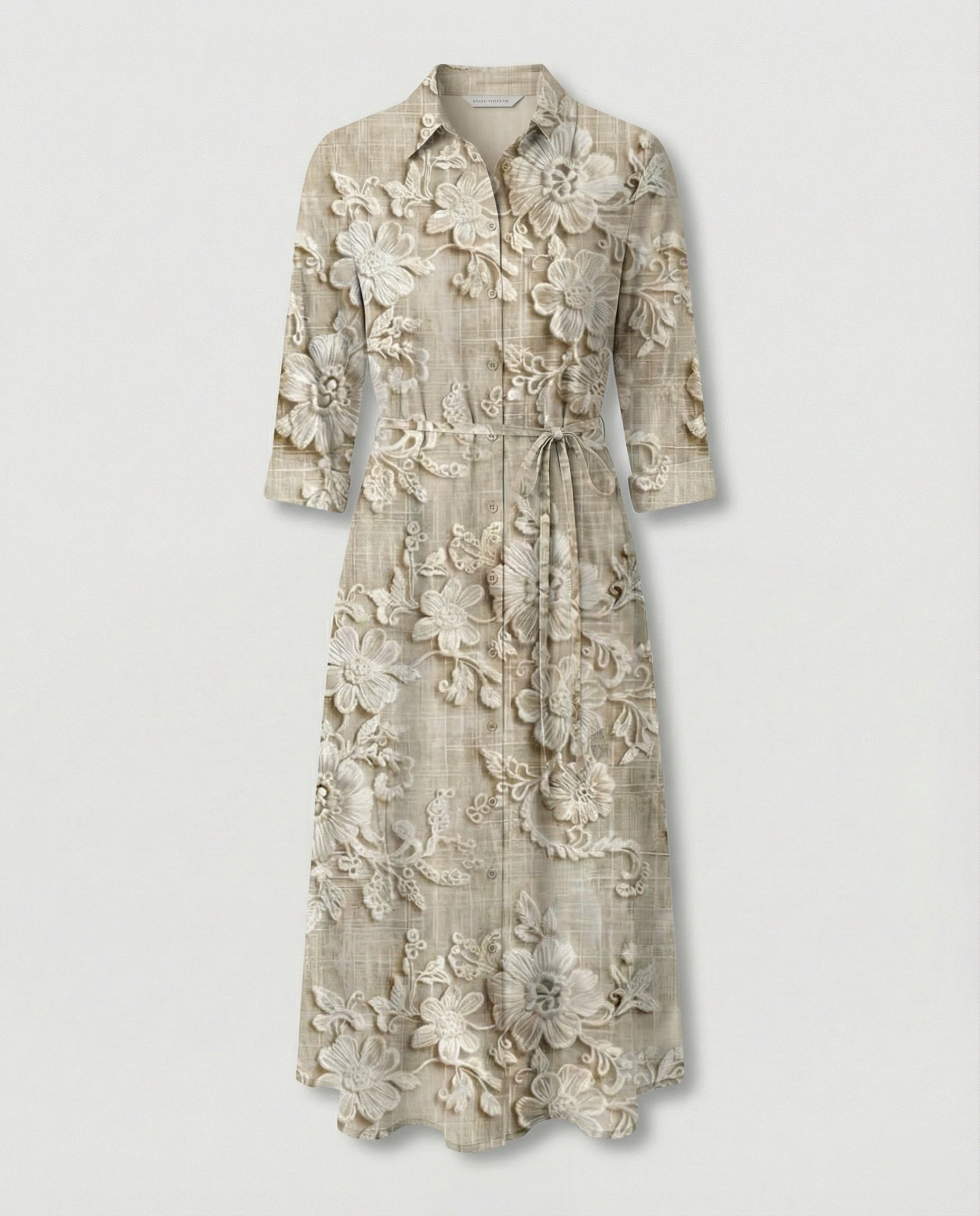 Maxi dress women floral linen blend
