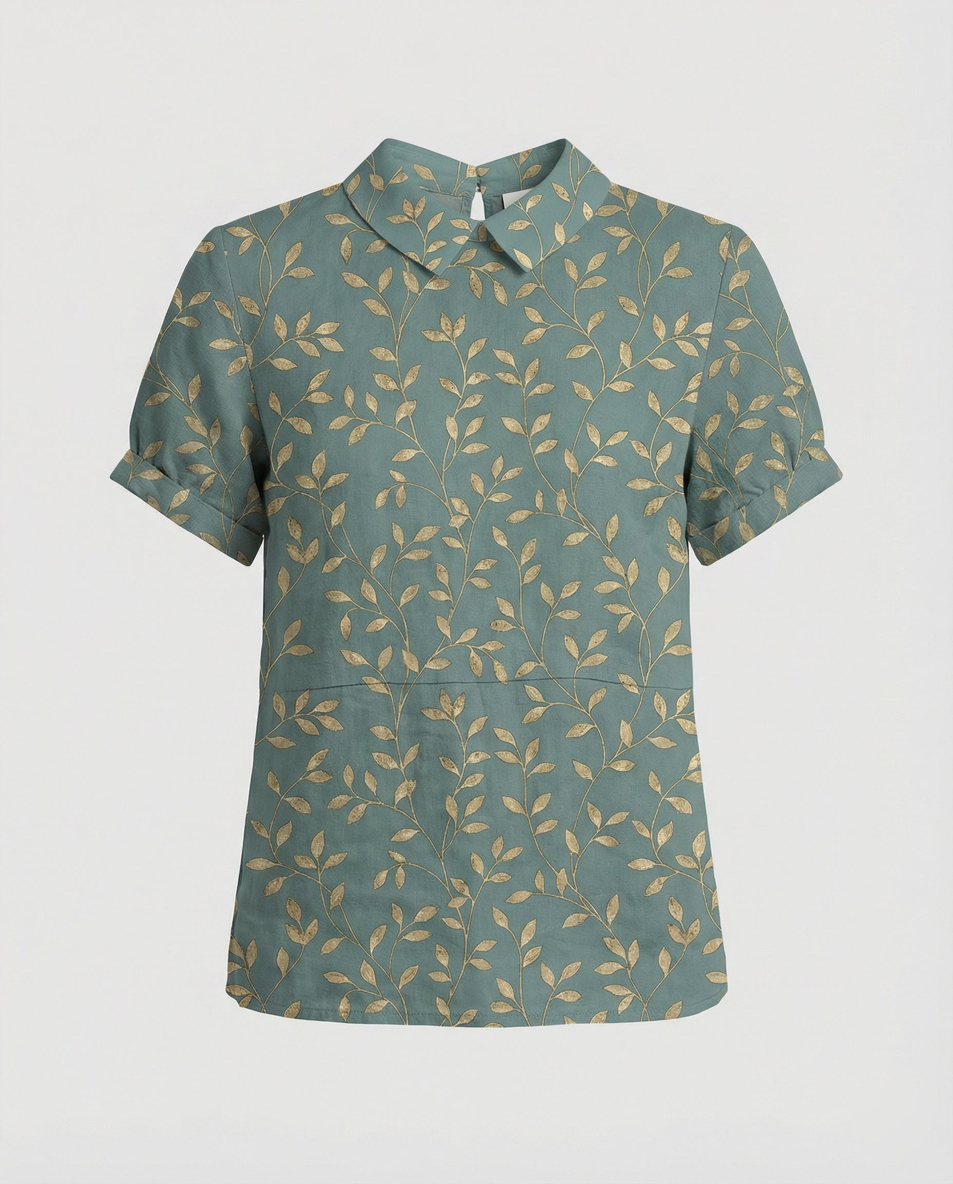 Ladies Blouse Linen Peter Pan Collar
