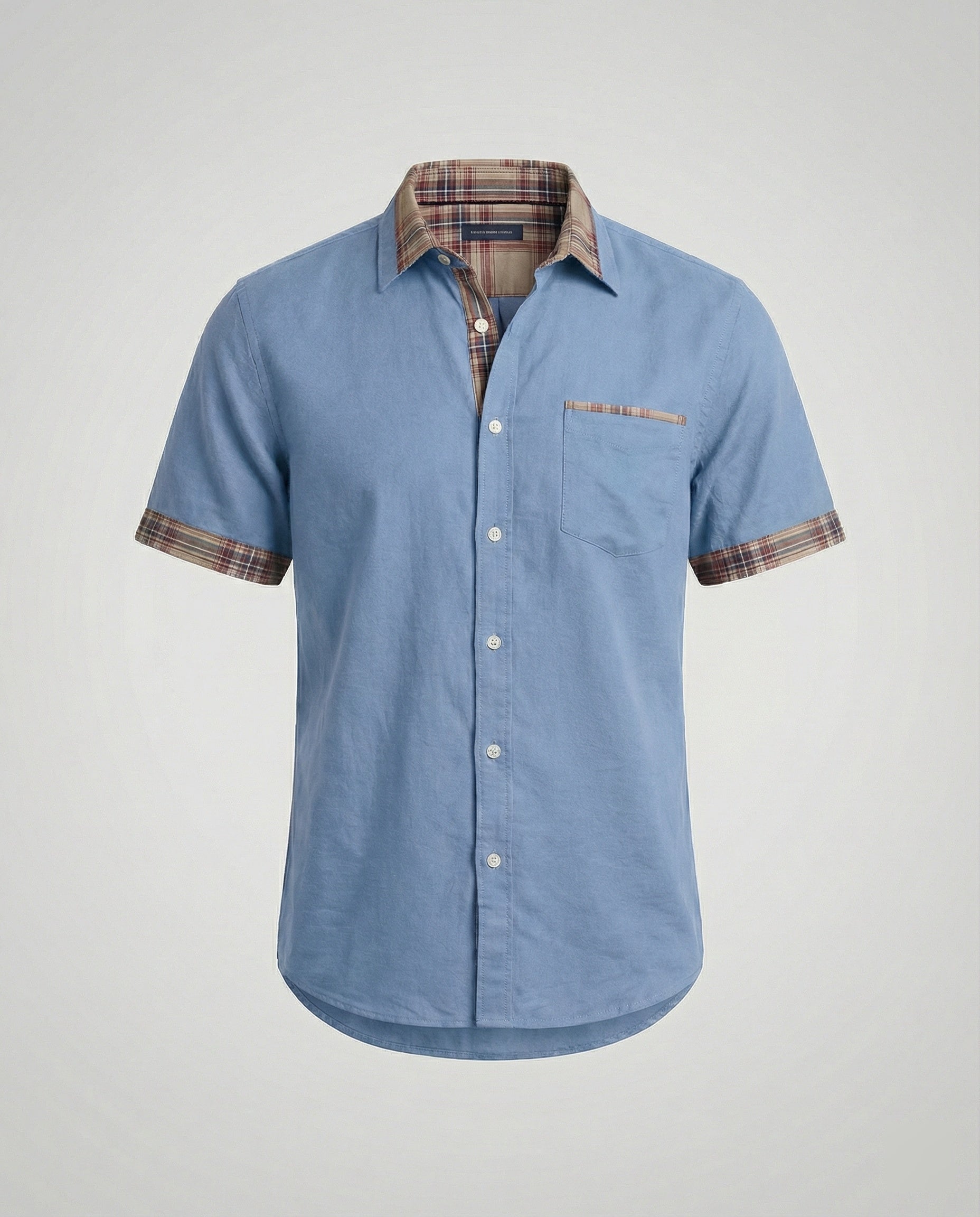 Men's Short Sleeve Shirt Checked Casual