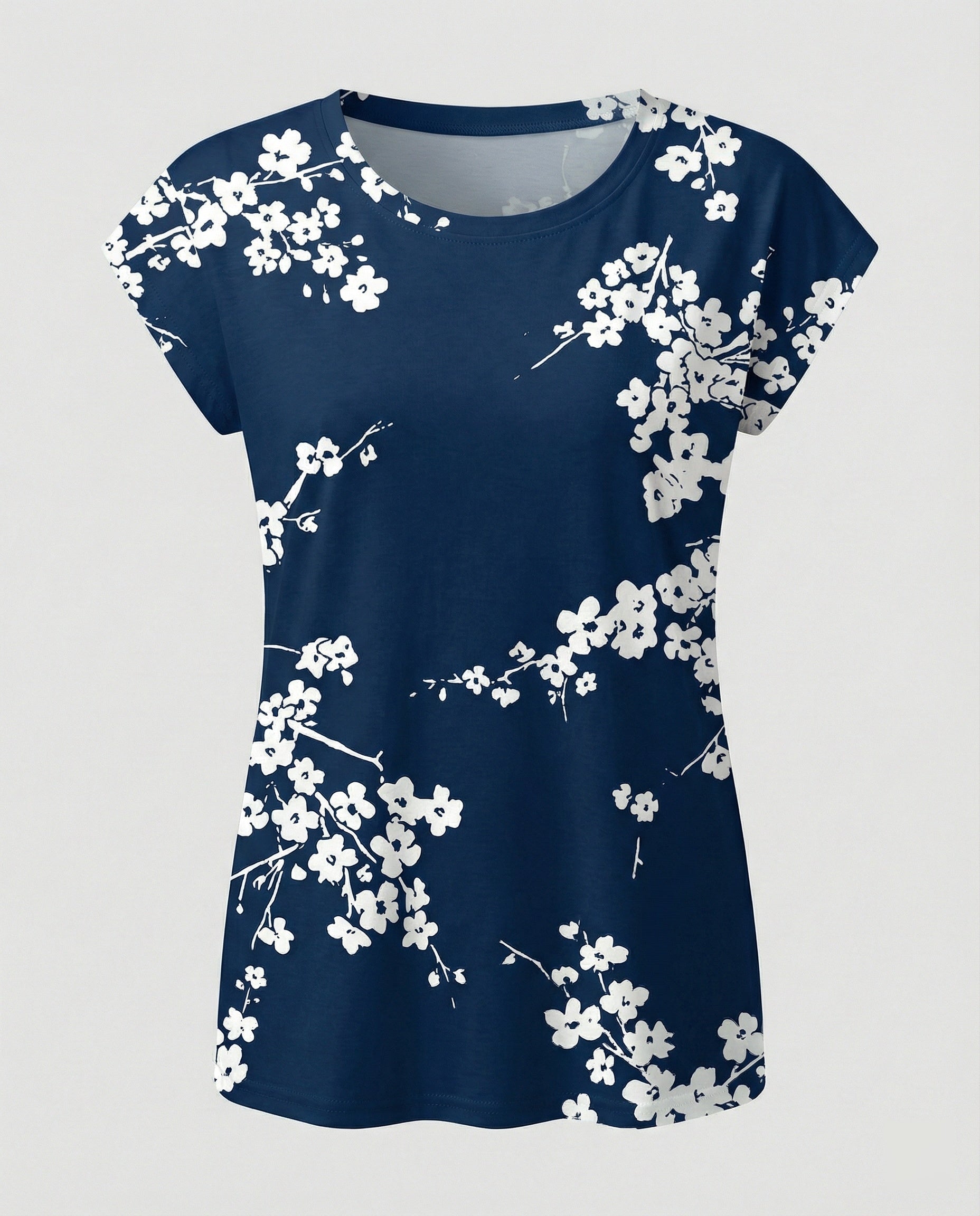 Watercolor Summer Blouse Women Asymmetric