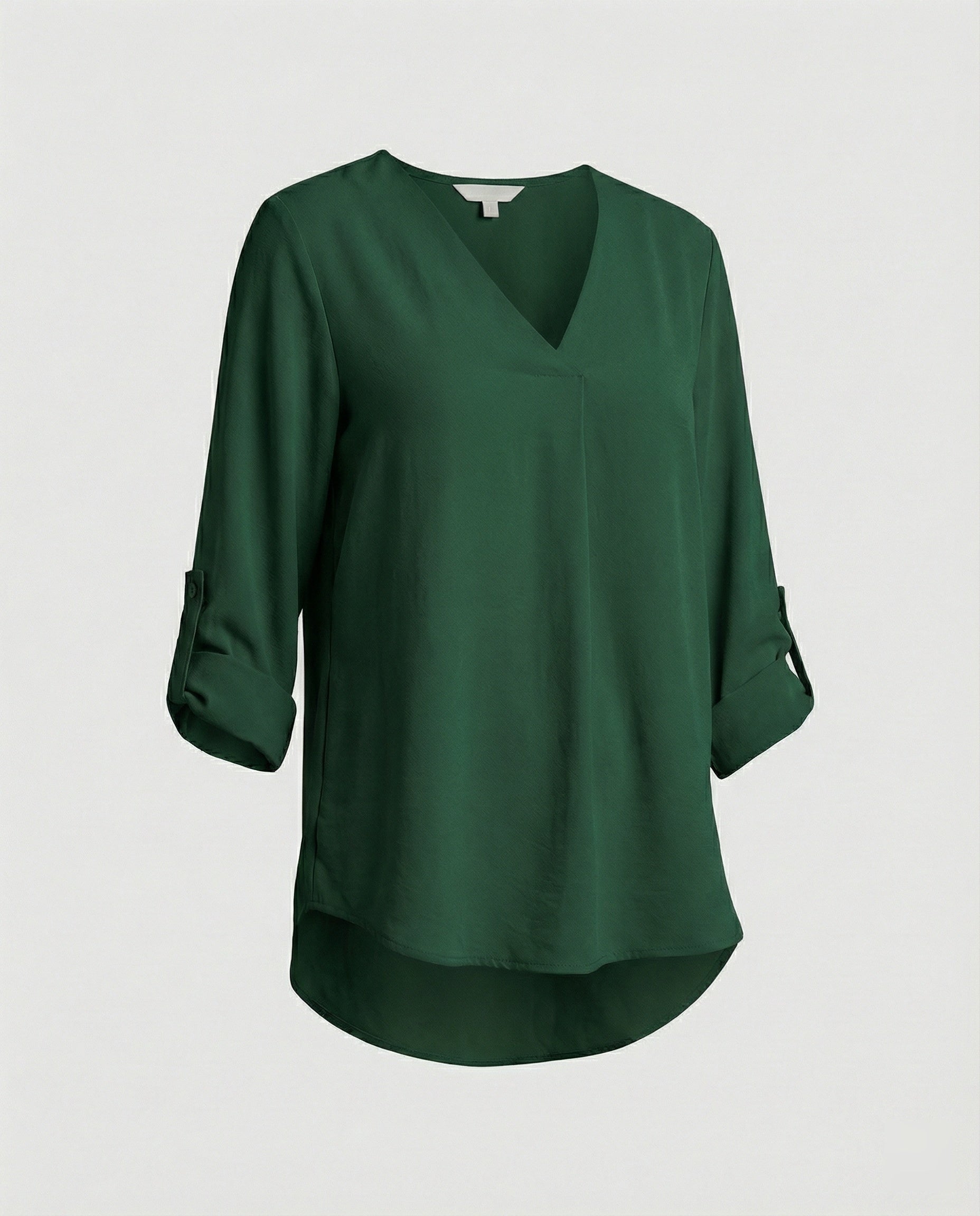 Tunic blouse women with rolled sleeves
