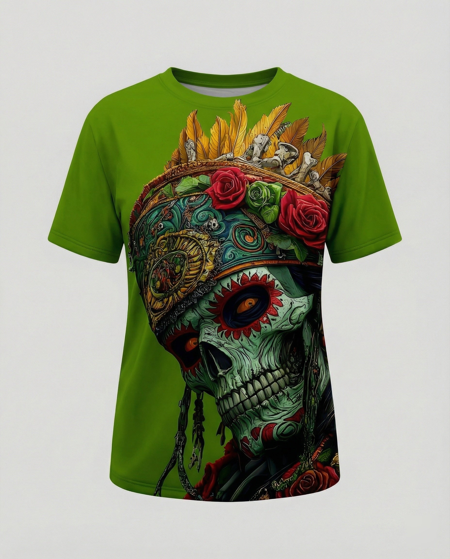 Short Sleeve Shirt Skull Print Women