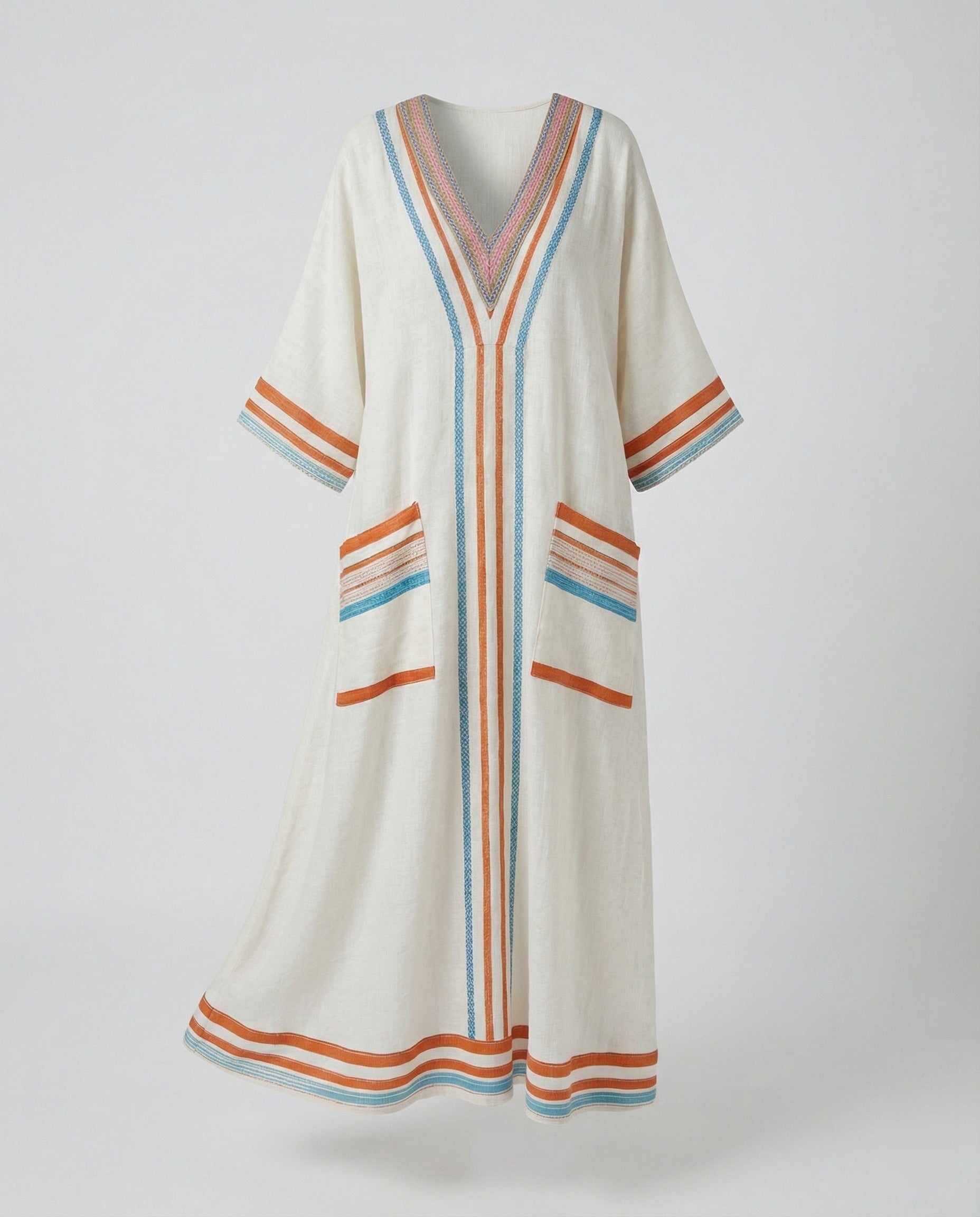 Linen Kaftan Maxi Dress Women