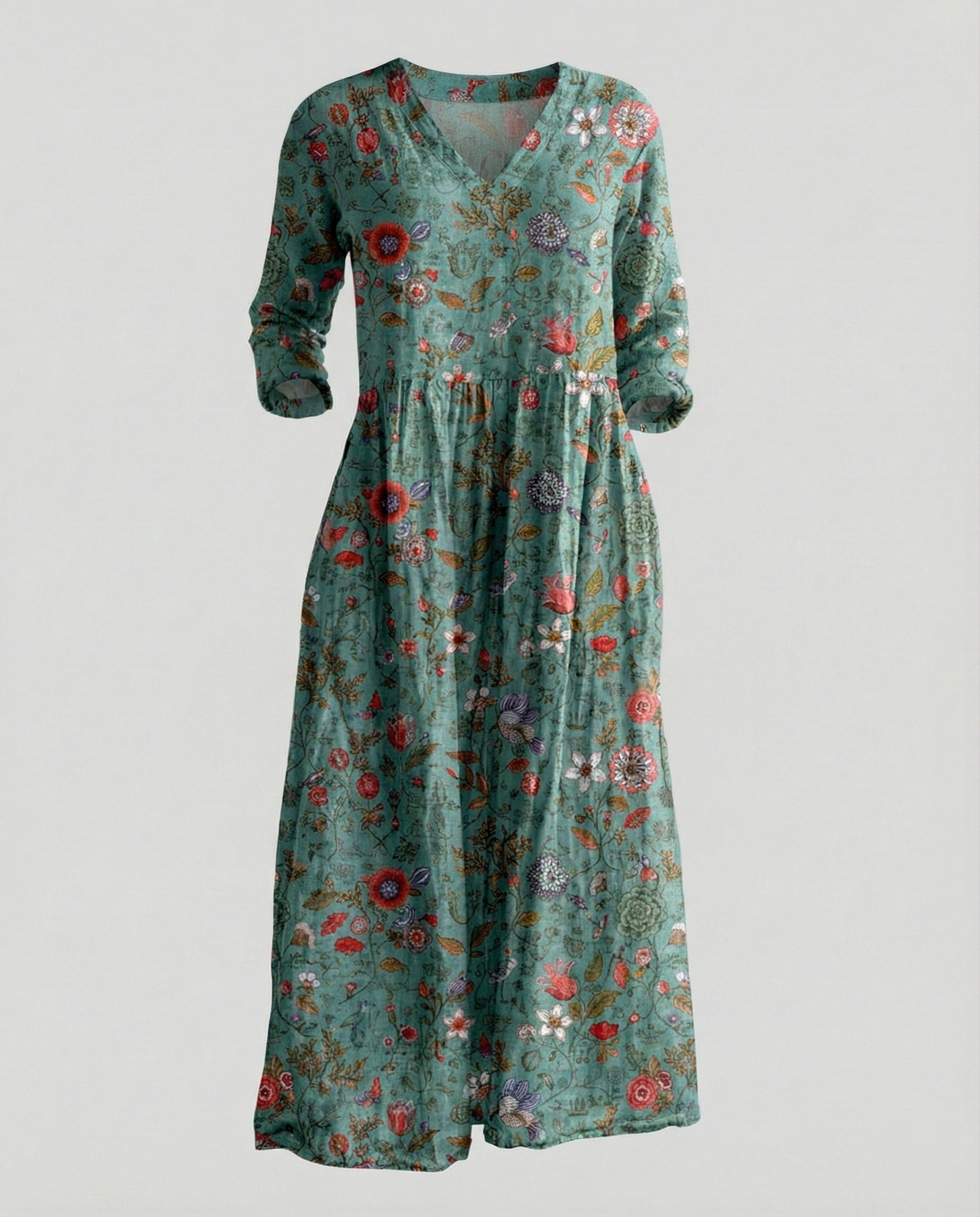 Women's Boho Maxi Dress Summer Linen Look