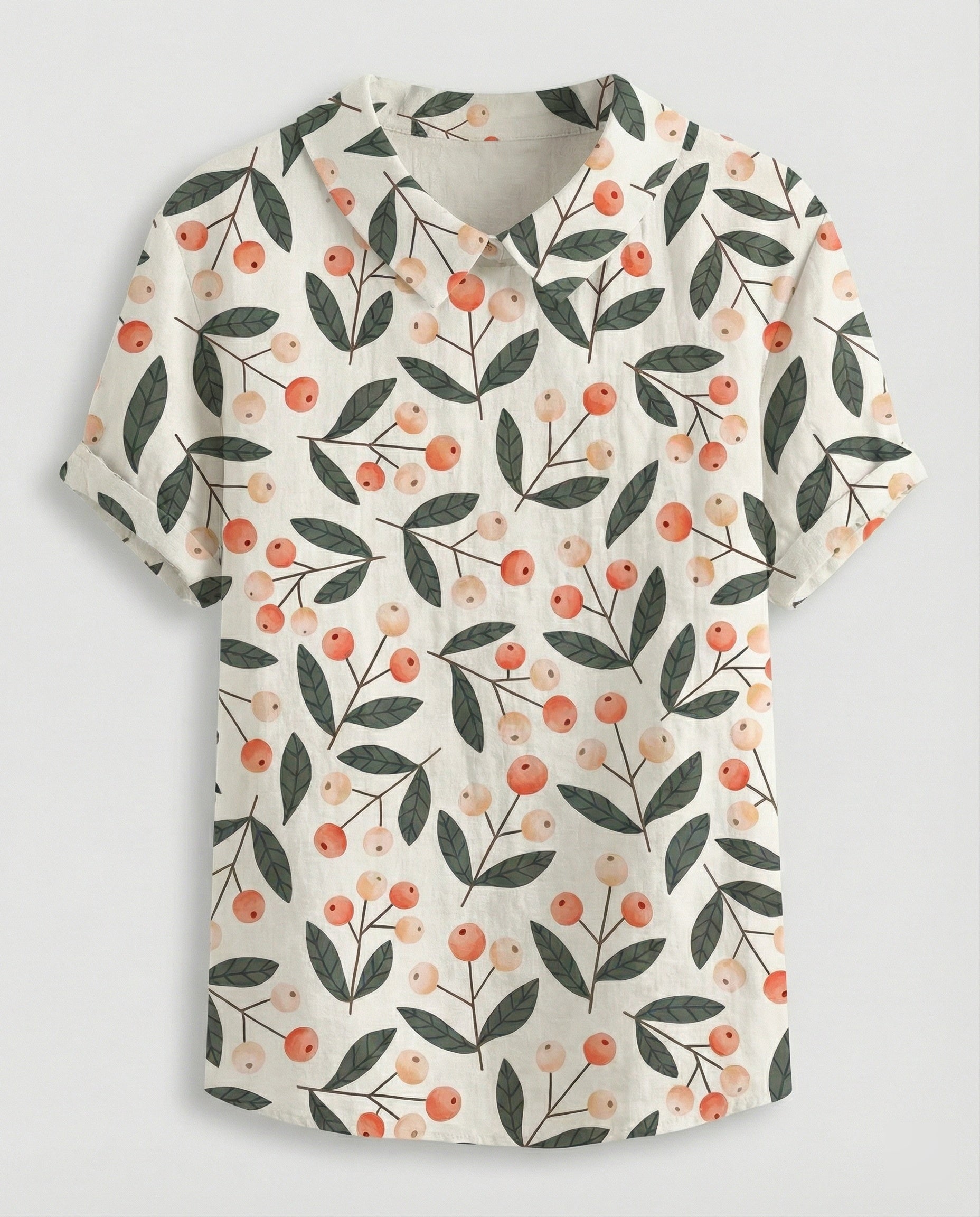 Ladies Blouse Linen Peter Pan Collar