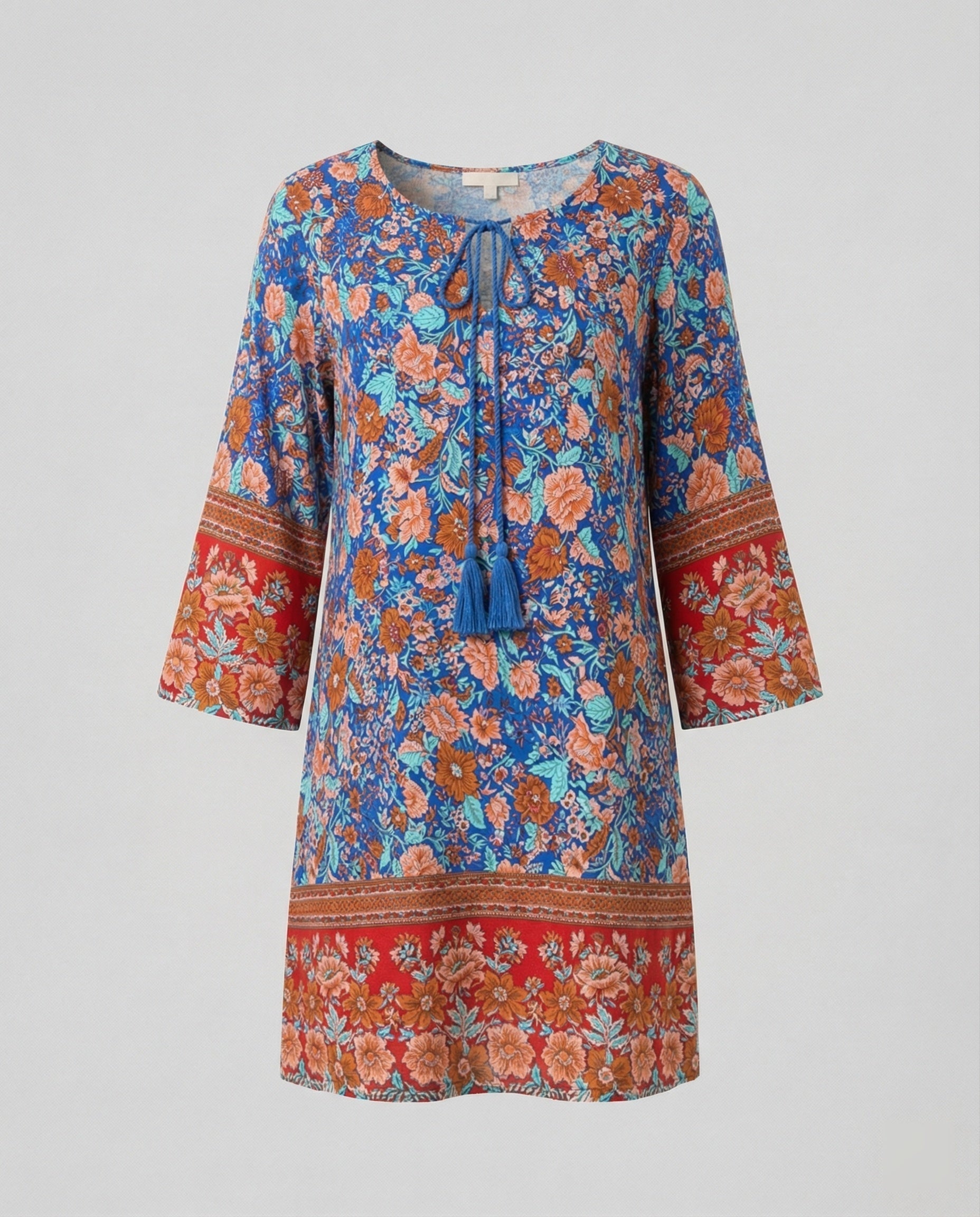 Short Tunic Dress Women Floral