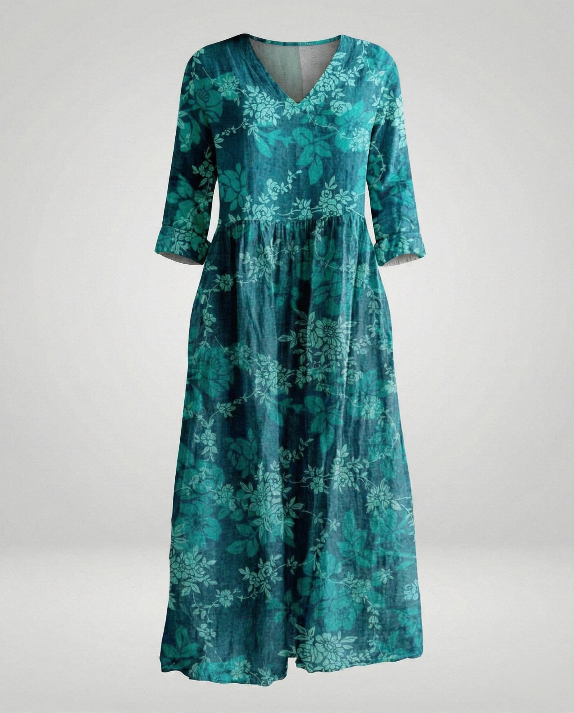 Women's Maxi Dress Summer Linen Look V-Neck