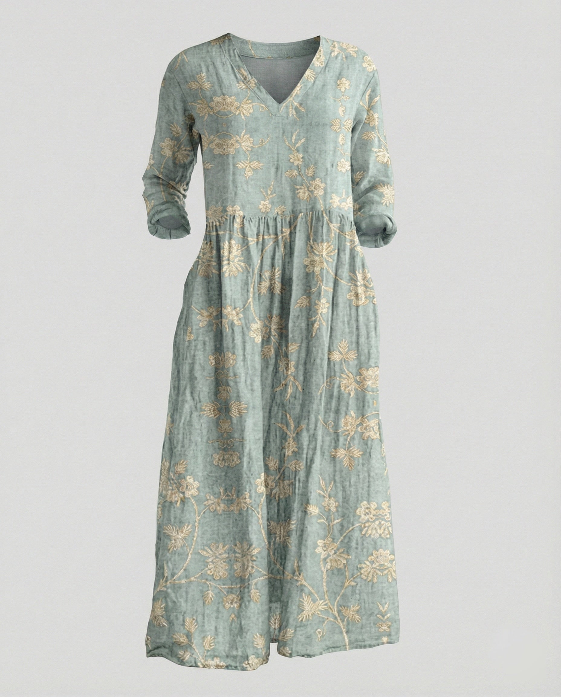 Women's Boho Maxi Dress Summer Linen Look