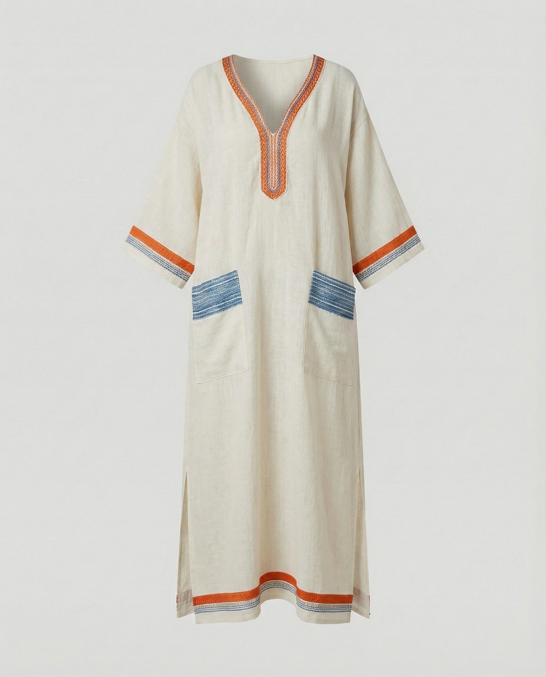Linen Kaftan Maxi Dress Women