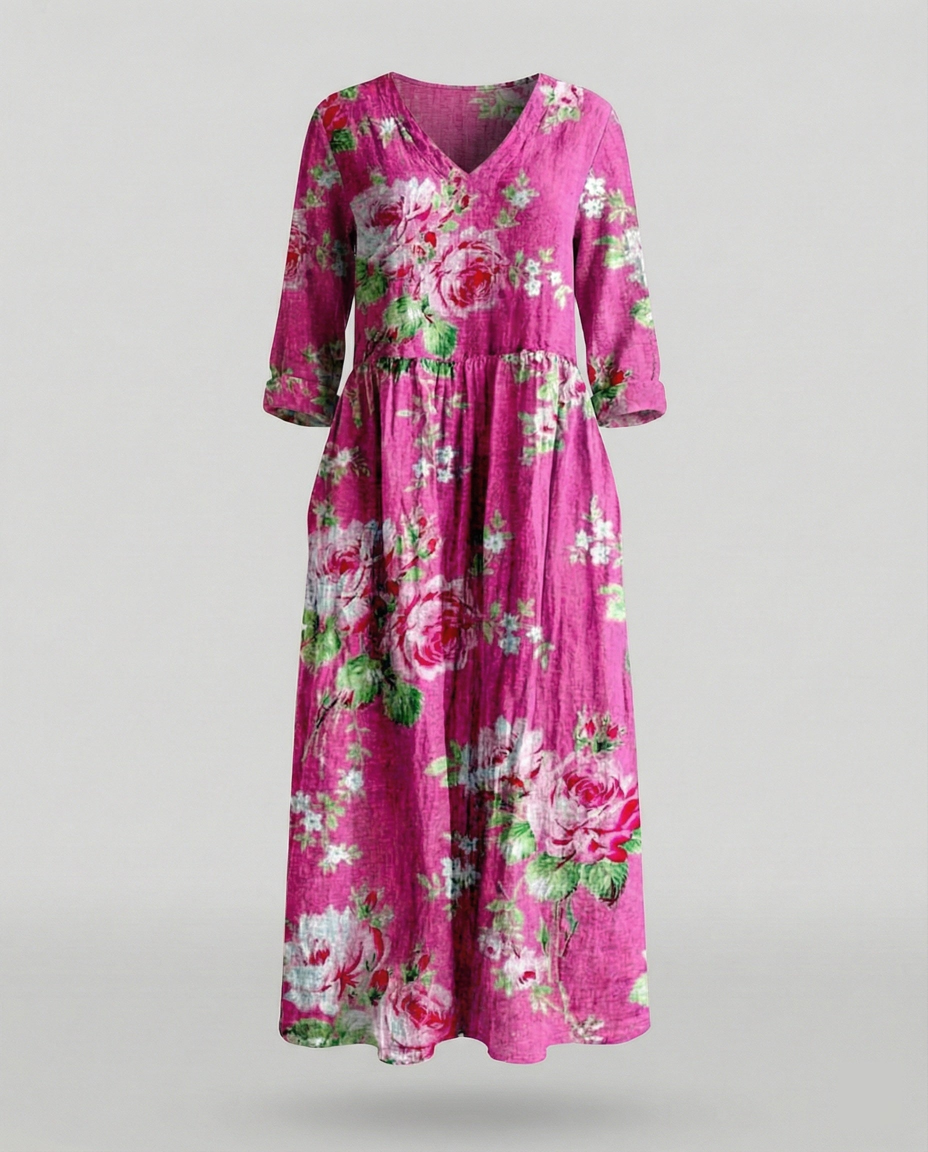 Women's Boho Maxi Dress Summer Linen Look