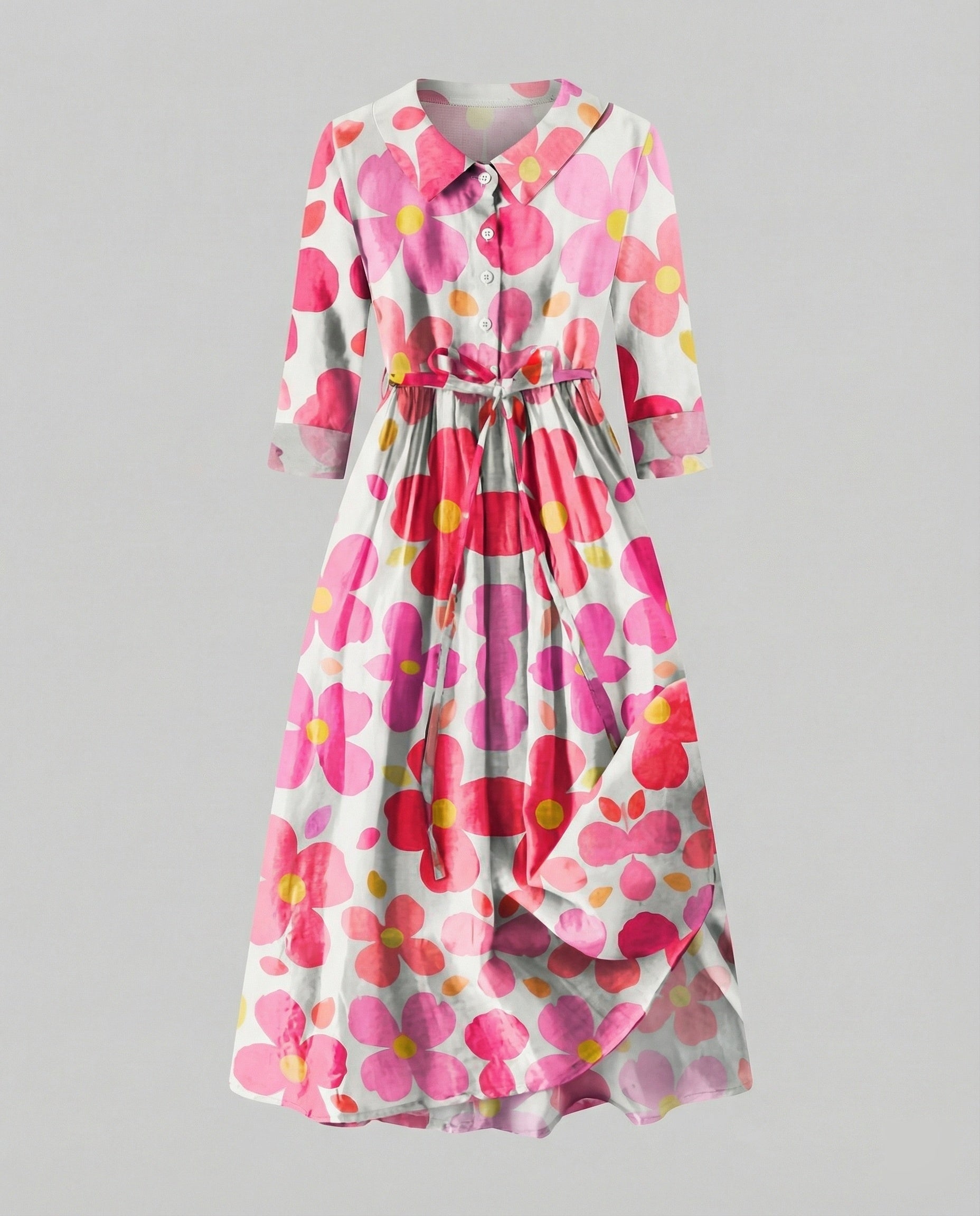 Ladies' Maxi Dress Shirt Dress Daisy