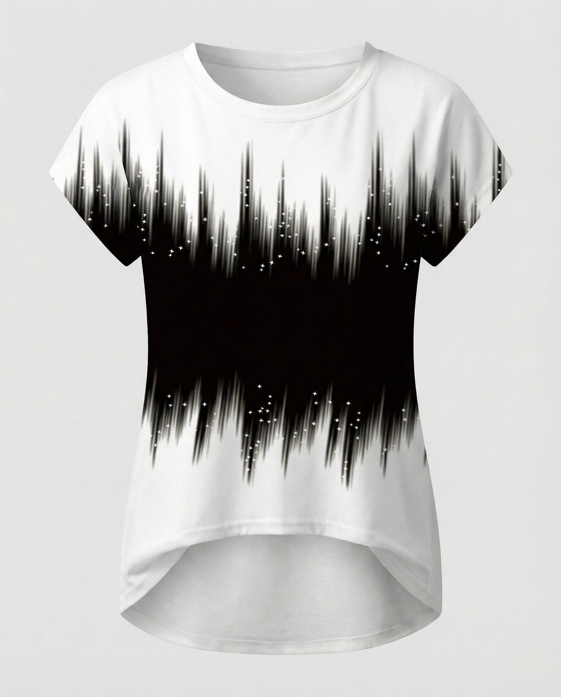 Watercolor Summer Blouse Women Asymmetric