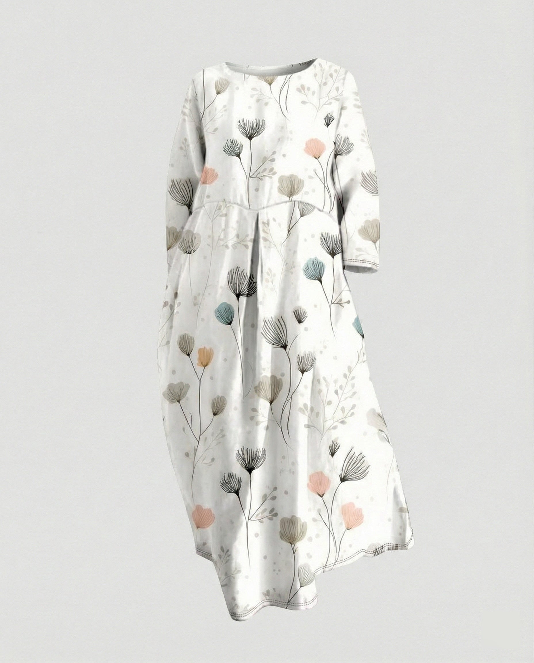 Ladies maxi dress floral with pockets