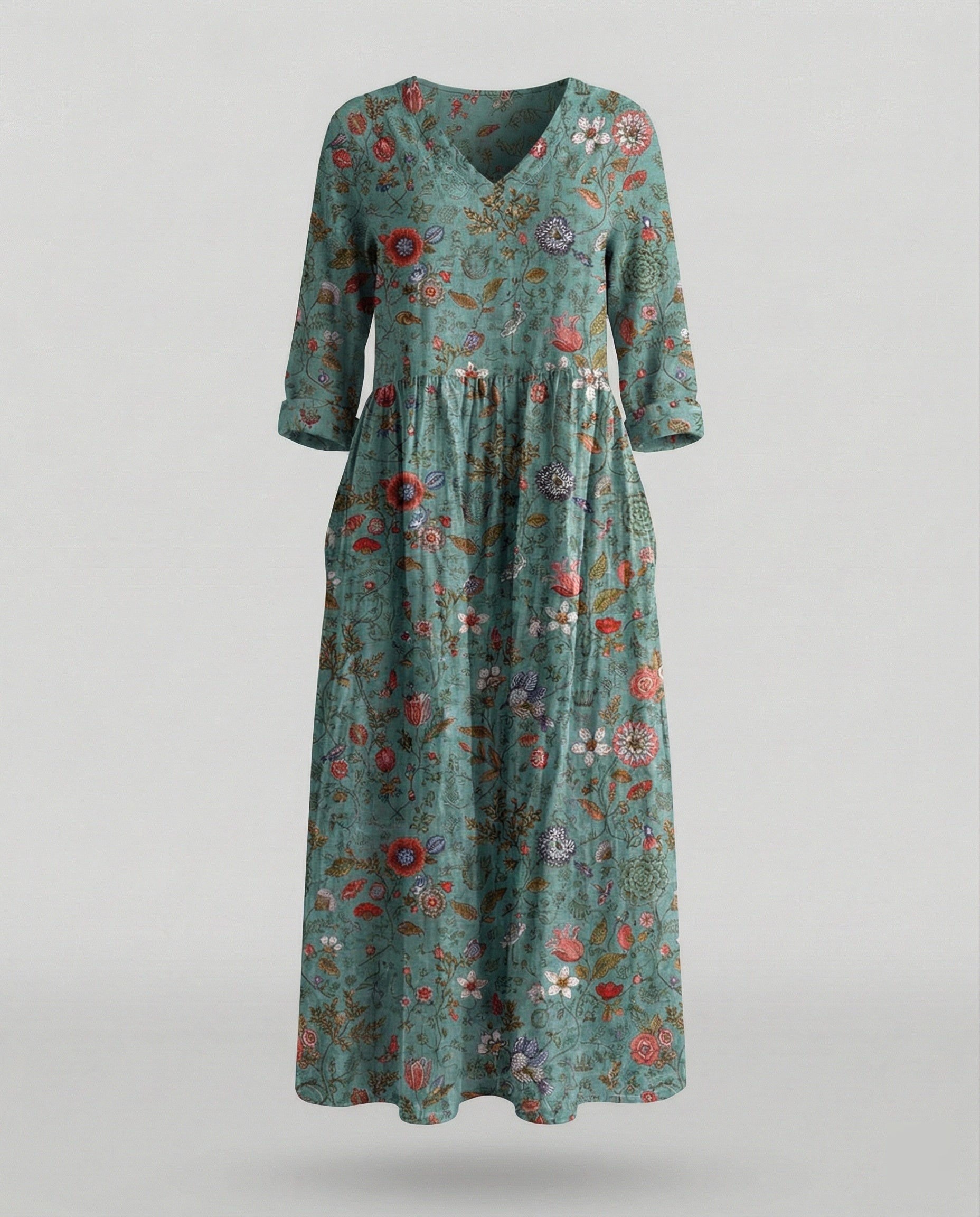 Women's Boho Maxi Dress Summer Linen Look