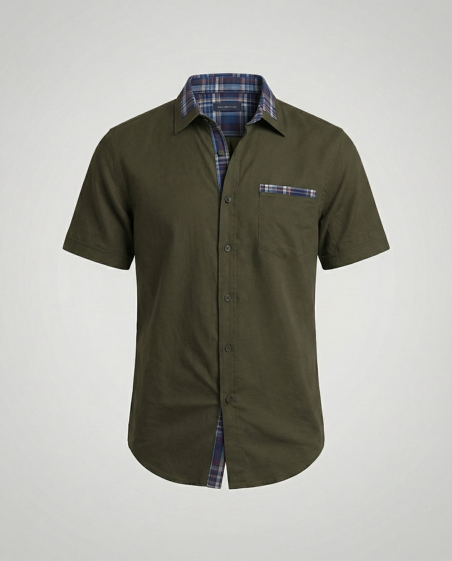 Men's Short Sleeve Shirt Checked Casual
