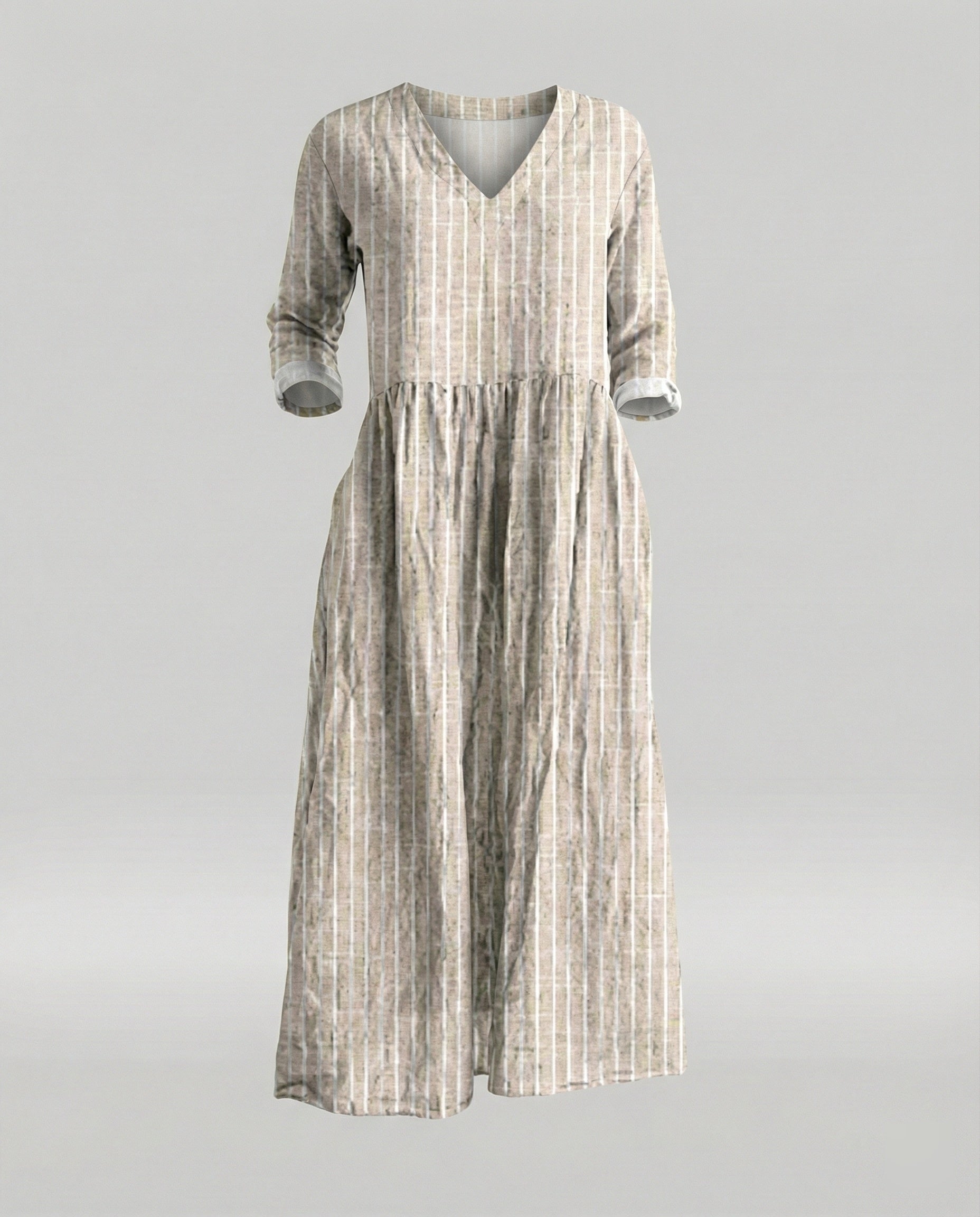 Women's Boho Maxi Dress Summer Linen Look