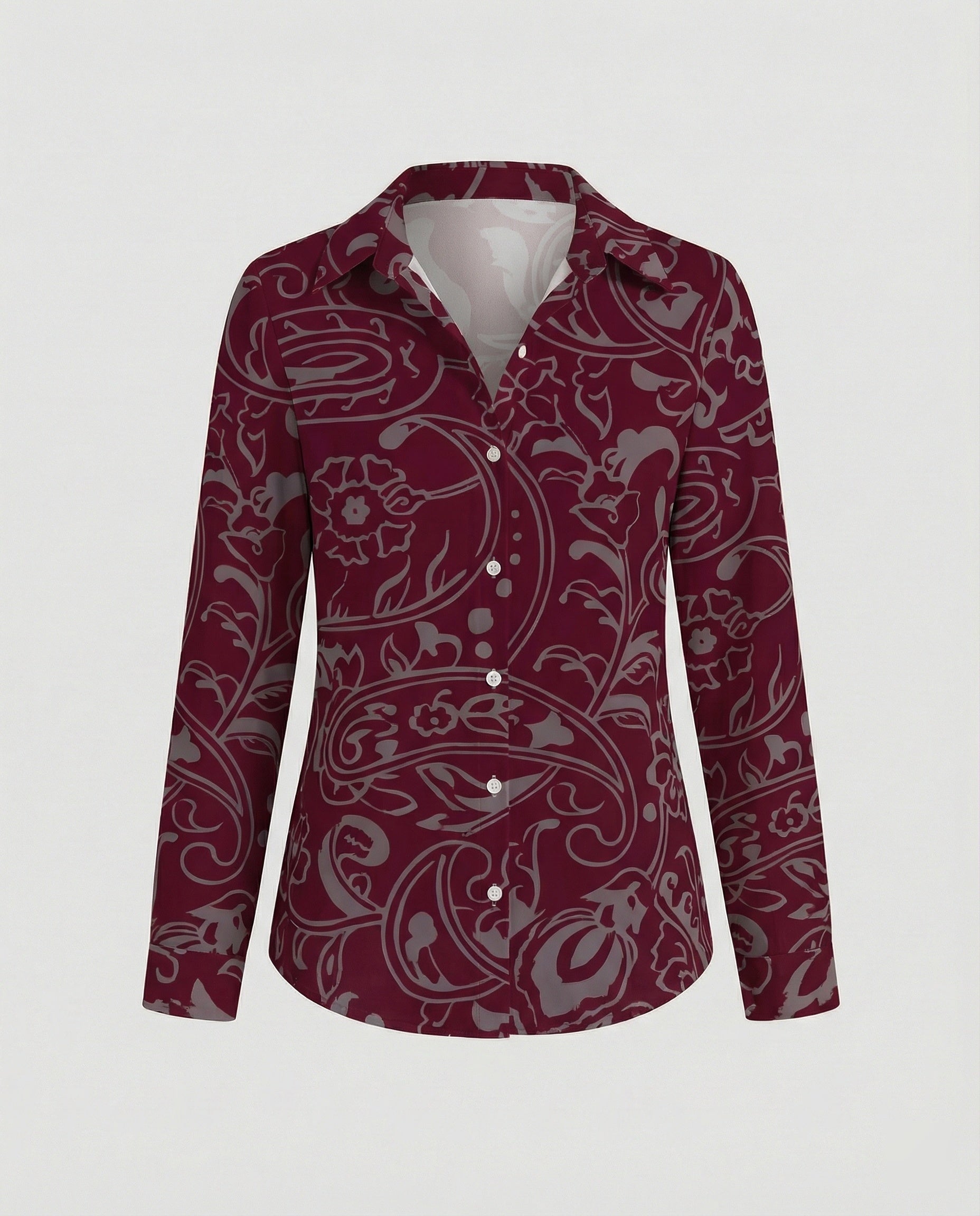Shirt blouse silk look women floral
