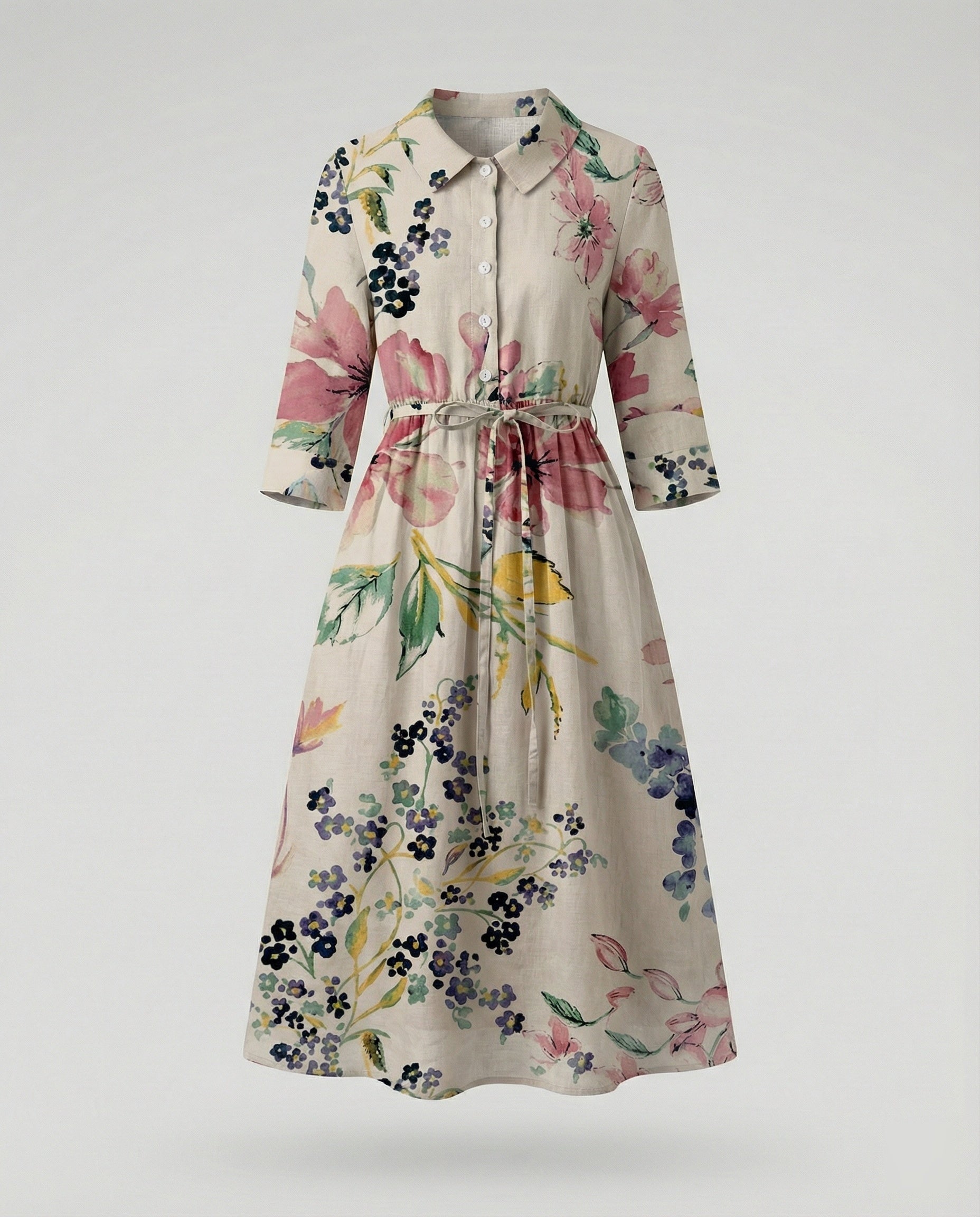 Ladies' Maxi Dress Shirt Dress Daisy