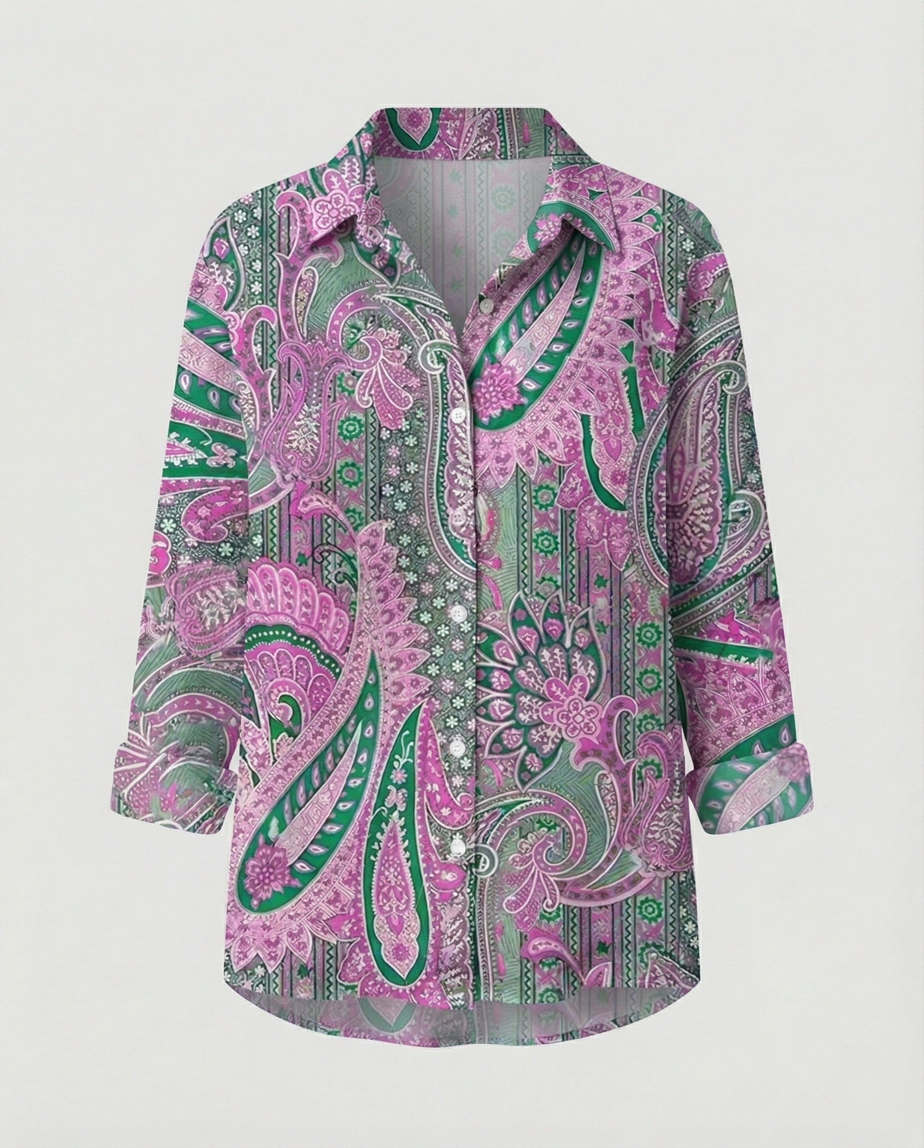 Long Sleeve Shirt Blouse Patchwork Ladies