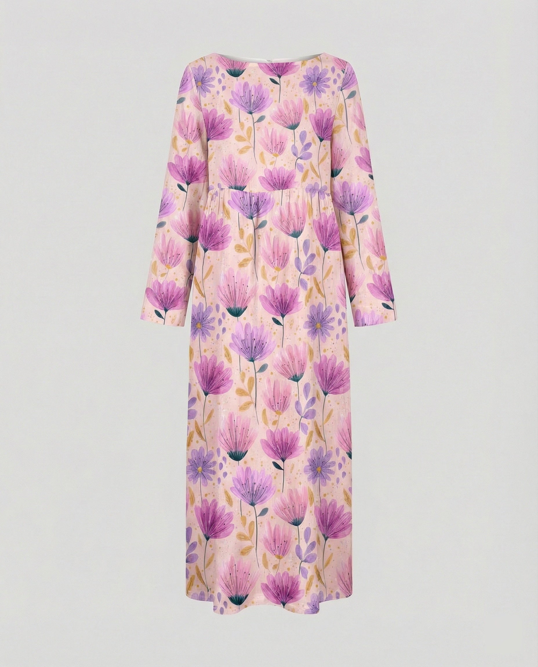 Ladies maxi dress floral with pockets
