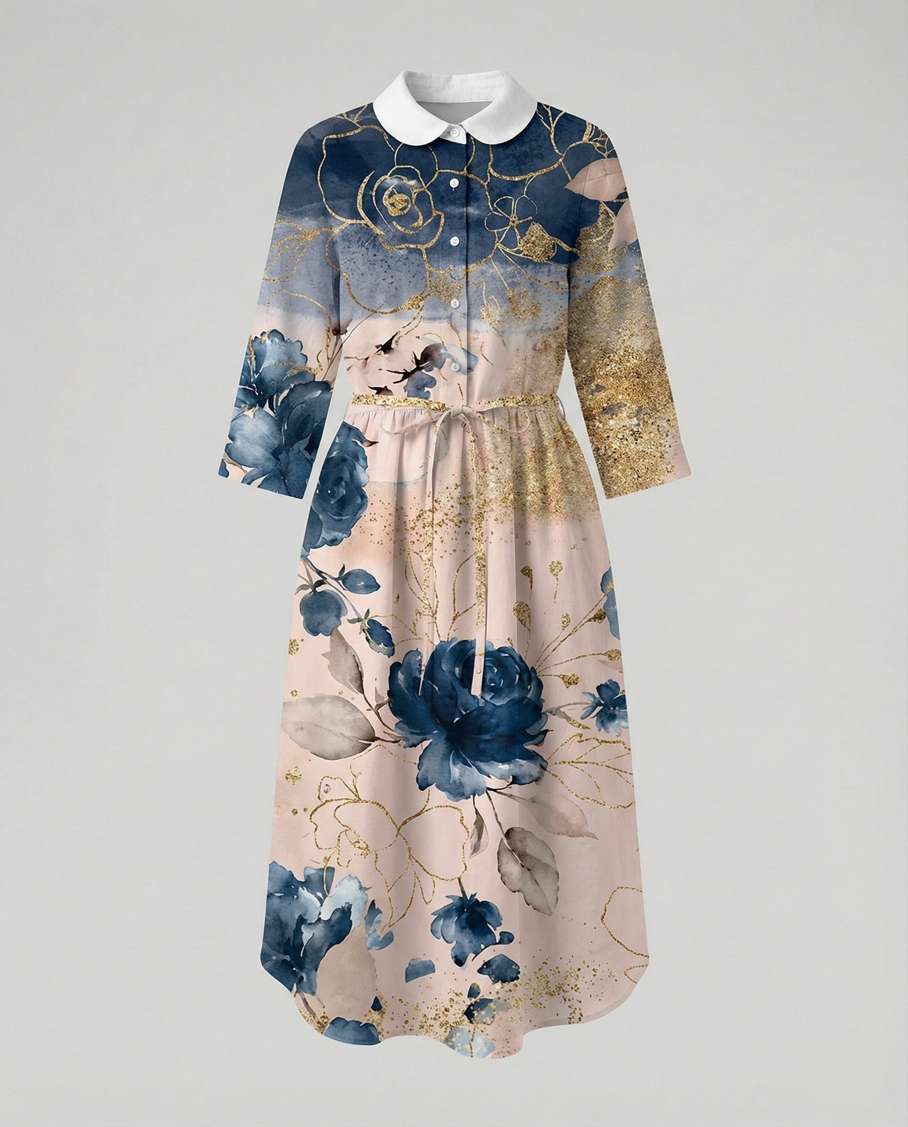 Ladies' Maxi Dress Shirt Dress Daisy