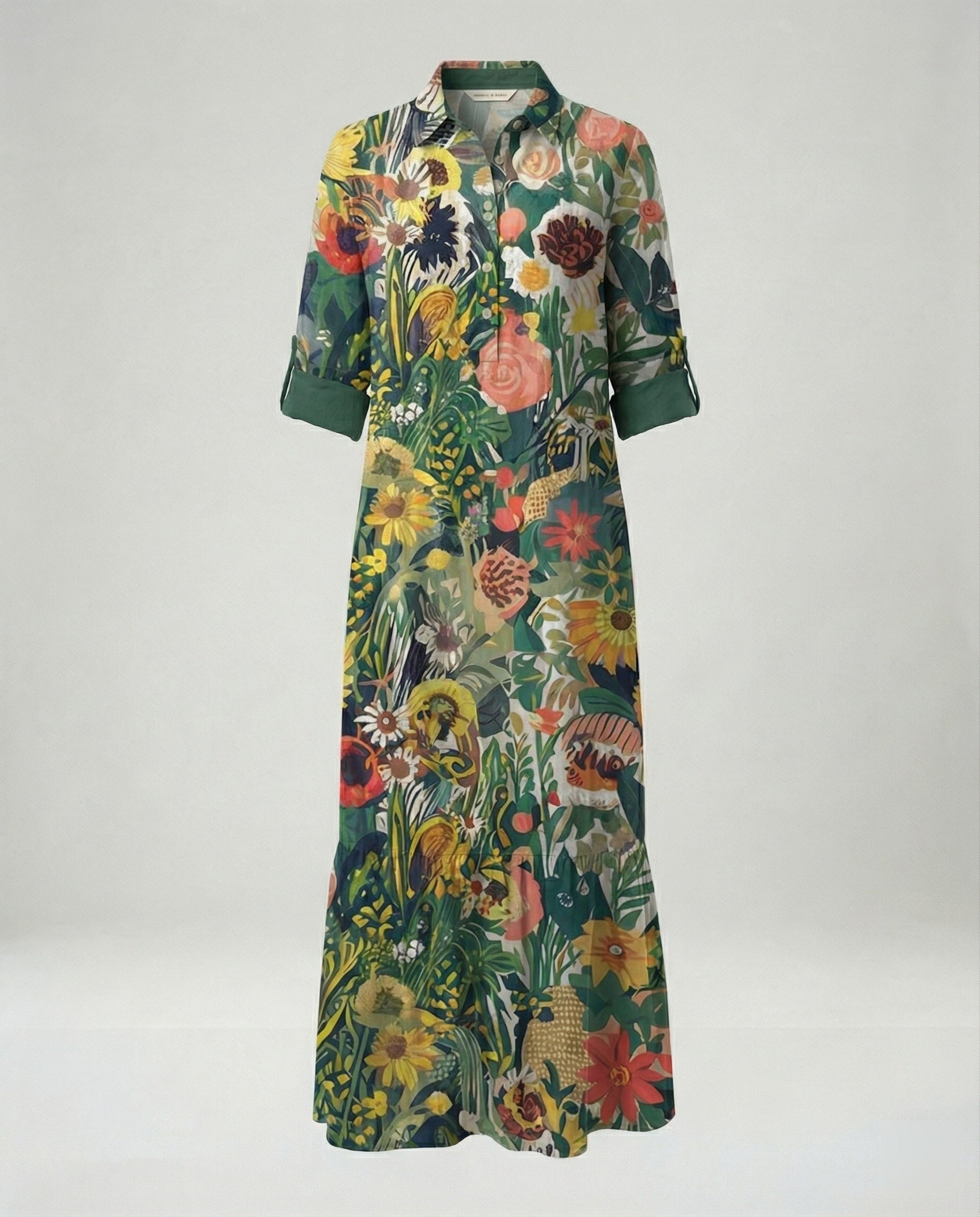 Ladies' shirt dress with ruffles