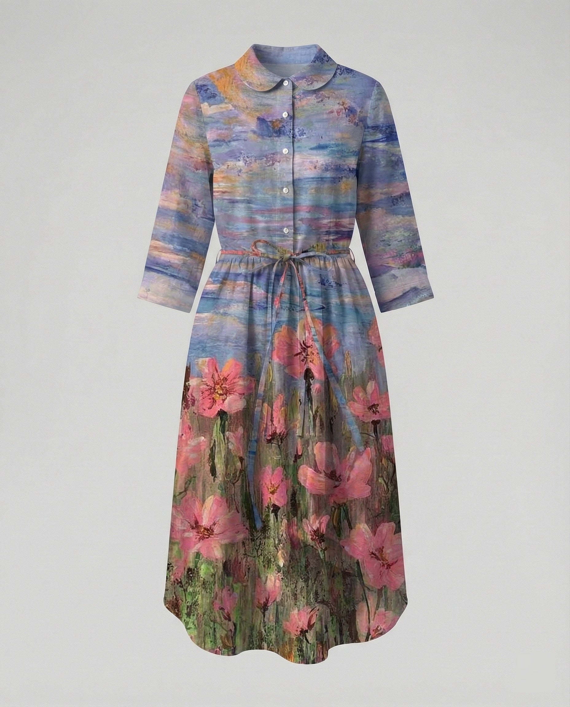 Ladies' Maxi Dress Shirt Dress Daisy