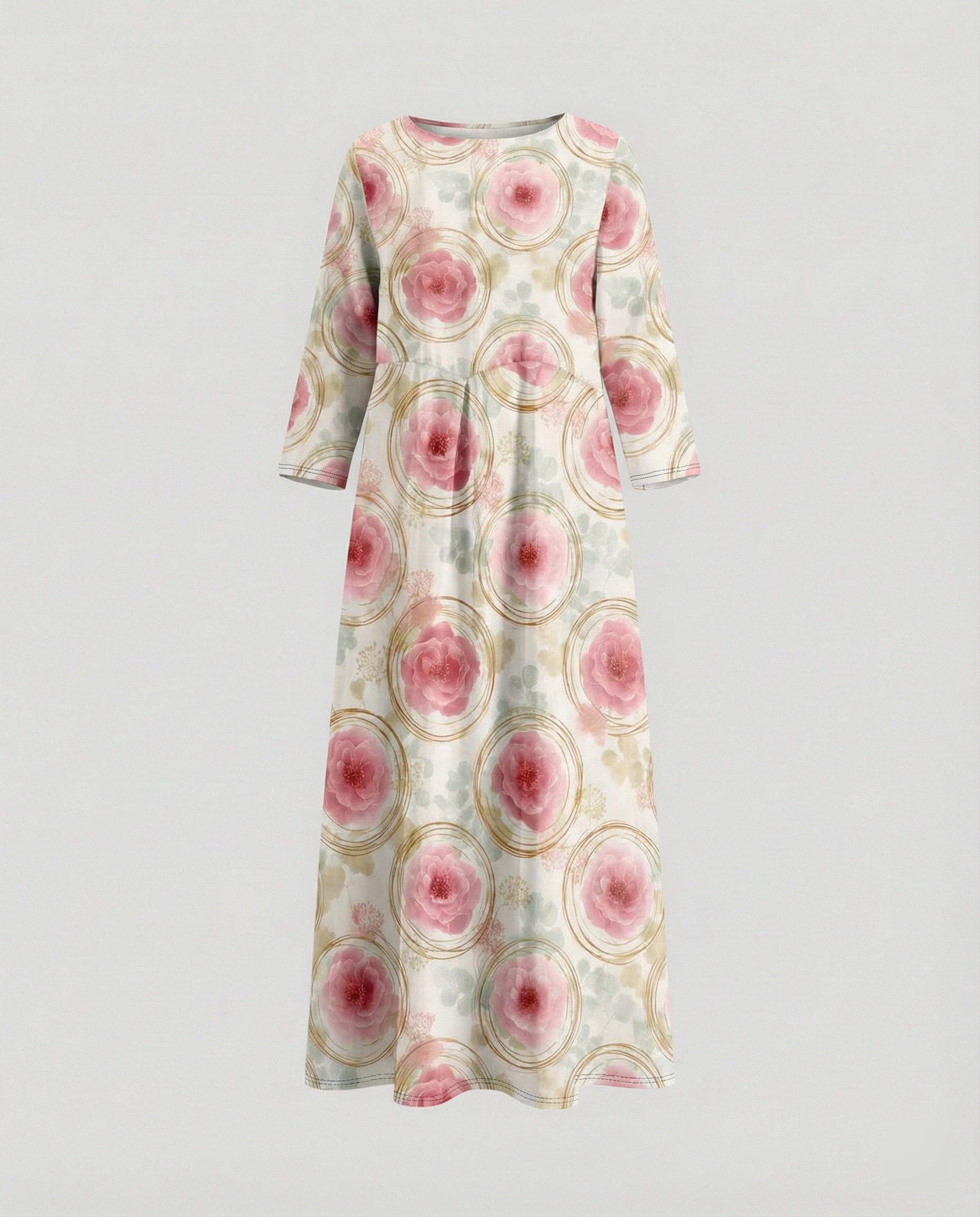 Ladies maxi dress floral with pockets
