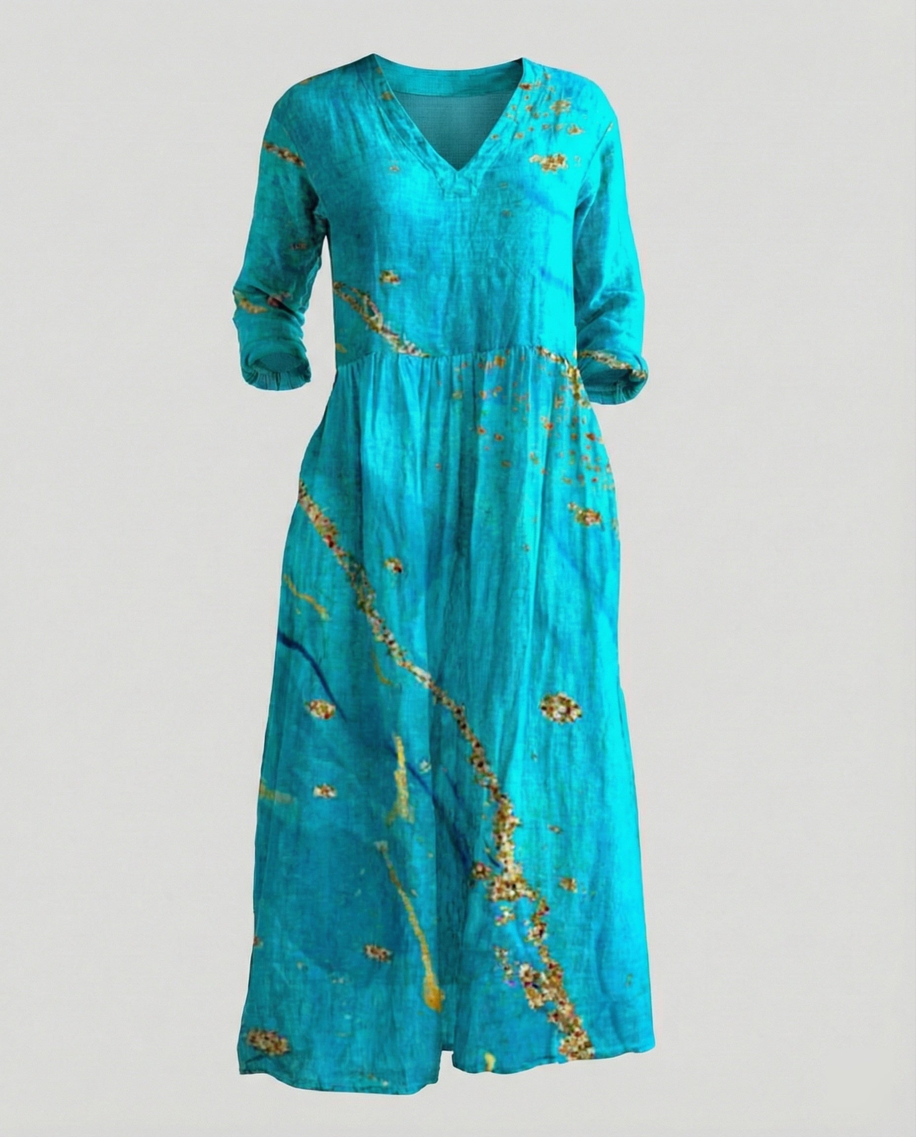 Women's Boho Maxi Dress Summer Linen Look
