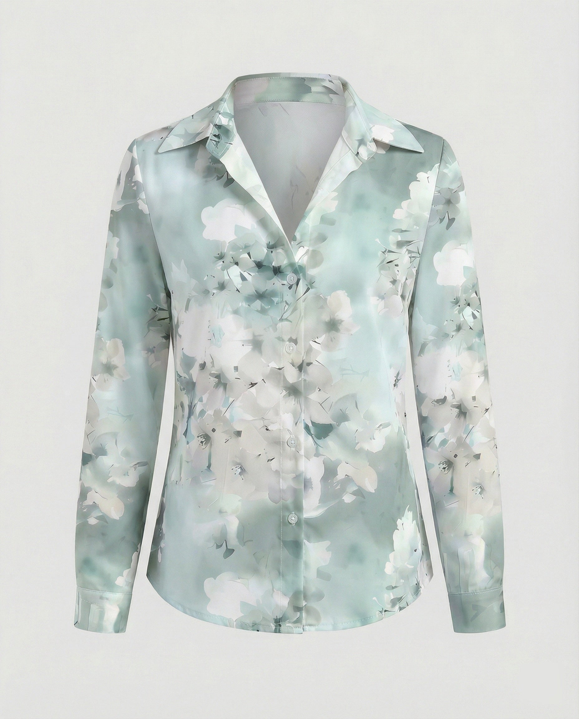 Shirt blouse silk look women floral